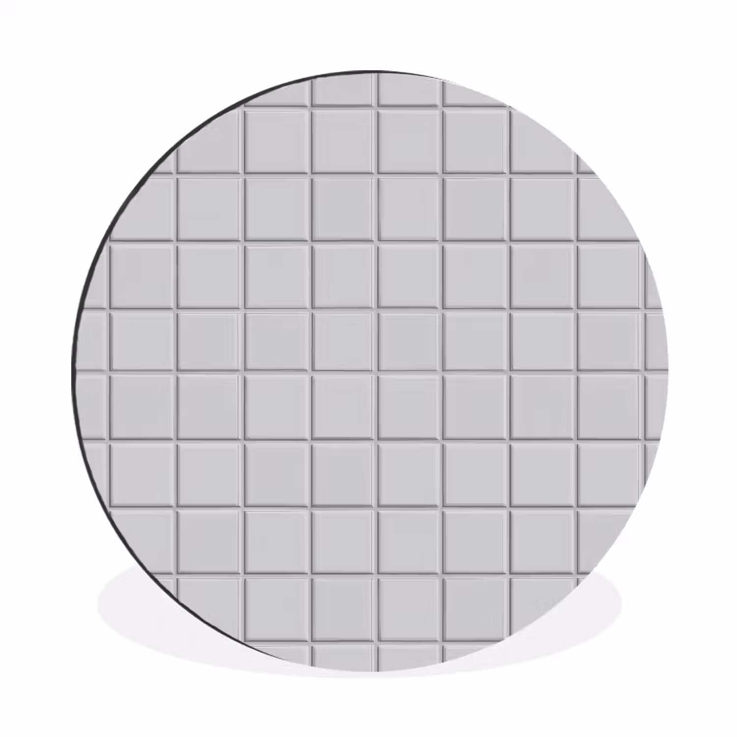 Patroon - Tegels - Licht - Grijs Wandcirkel aluminium klein 190 -3d