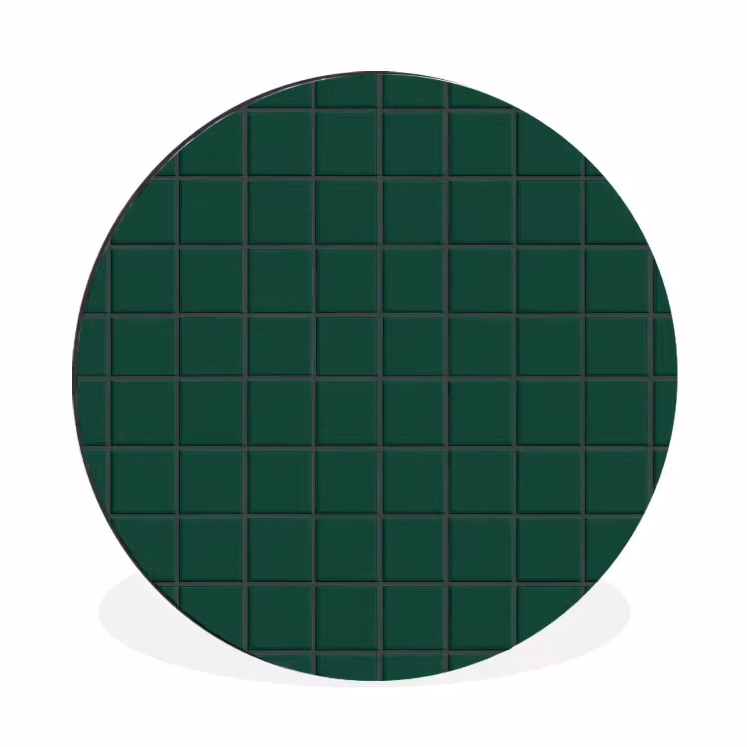 Patroon - Tegels - Dennen - Groen Wandcirkel aluminium klein 190 -3d