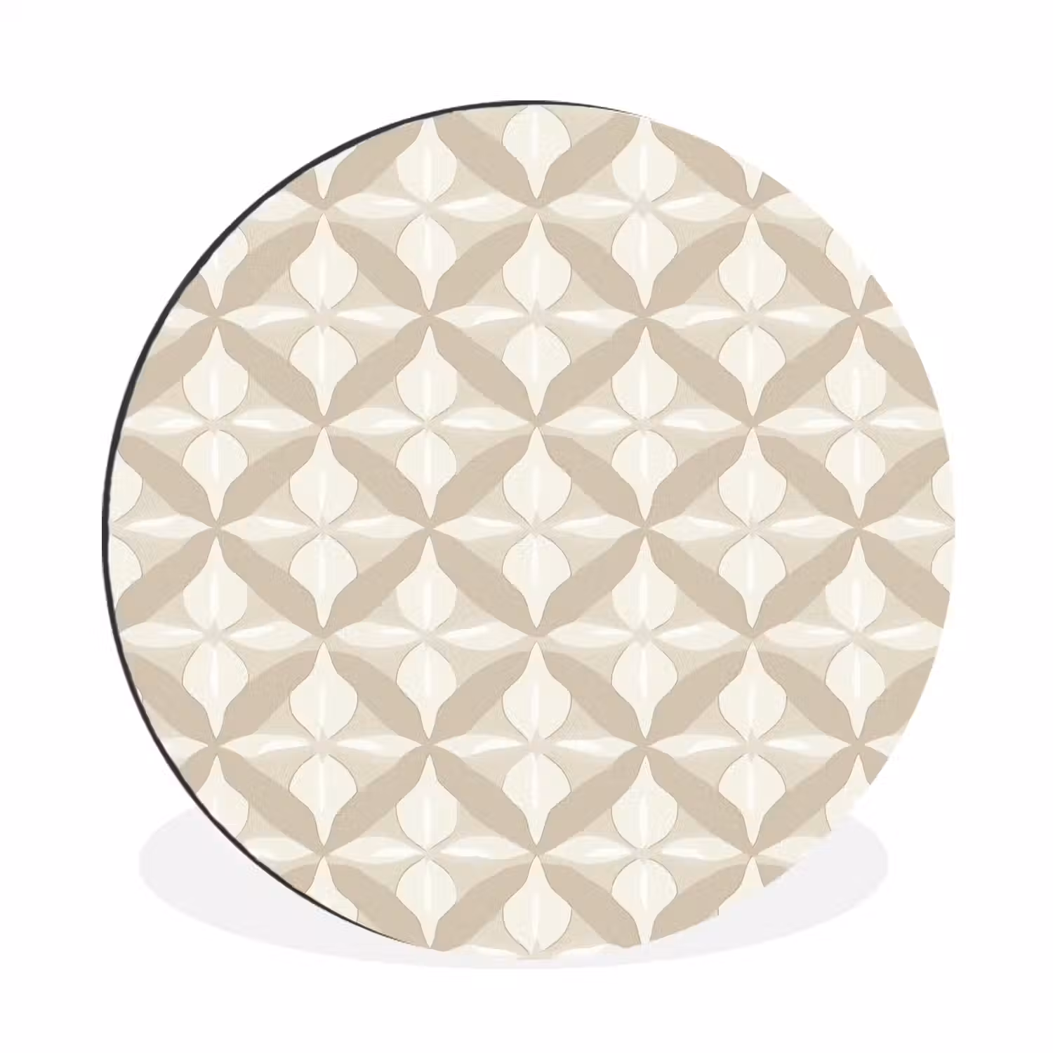 Patroon - Klassiek - Beige Wandcirkel aluminium klein 190 -3d