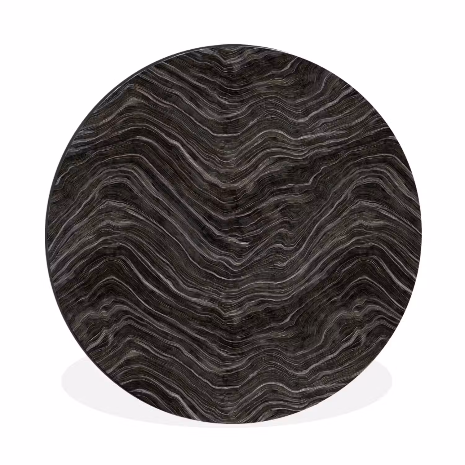 Patroon - Contrast - Antraciet Wandcirkel aluminium klein 190 -3d