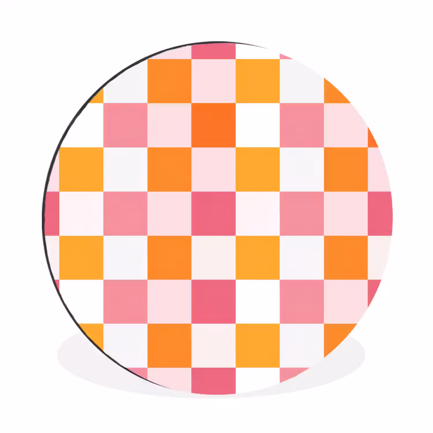 Patroon - Vierkant - Roze Wandcirkel aluminium klein 190 -3d