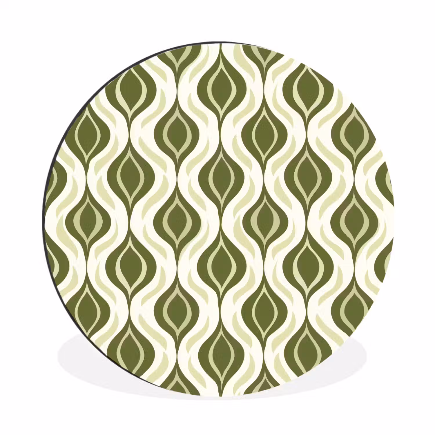 Patroon - Retro - Groen Wandcirkel aluminium klein 190 -3d