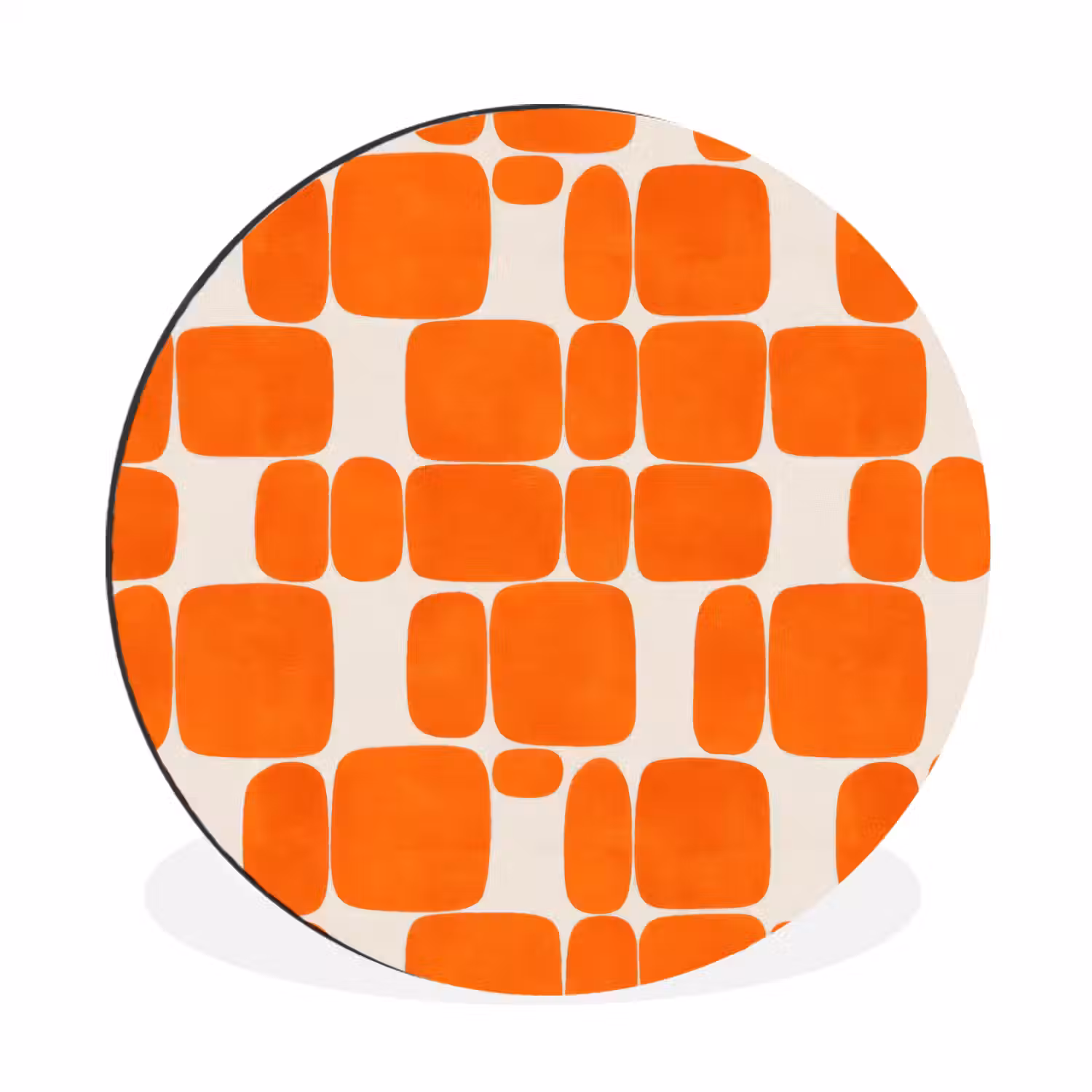 Patroon - Retro - Oranje Wandcirkel aluminium klein 190 -3d
