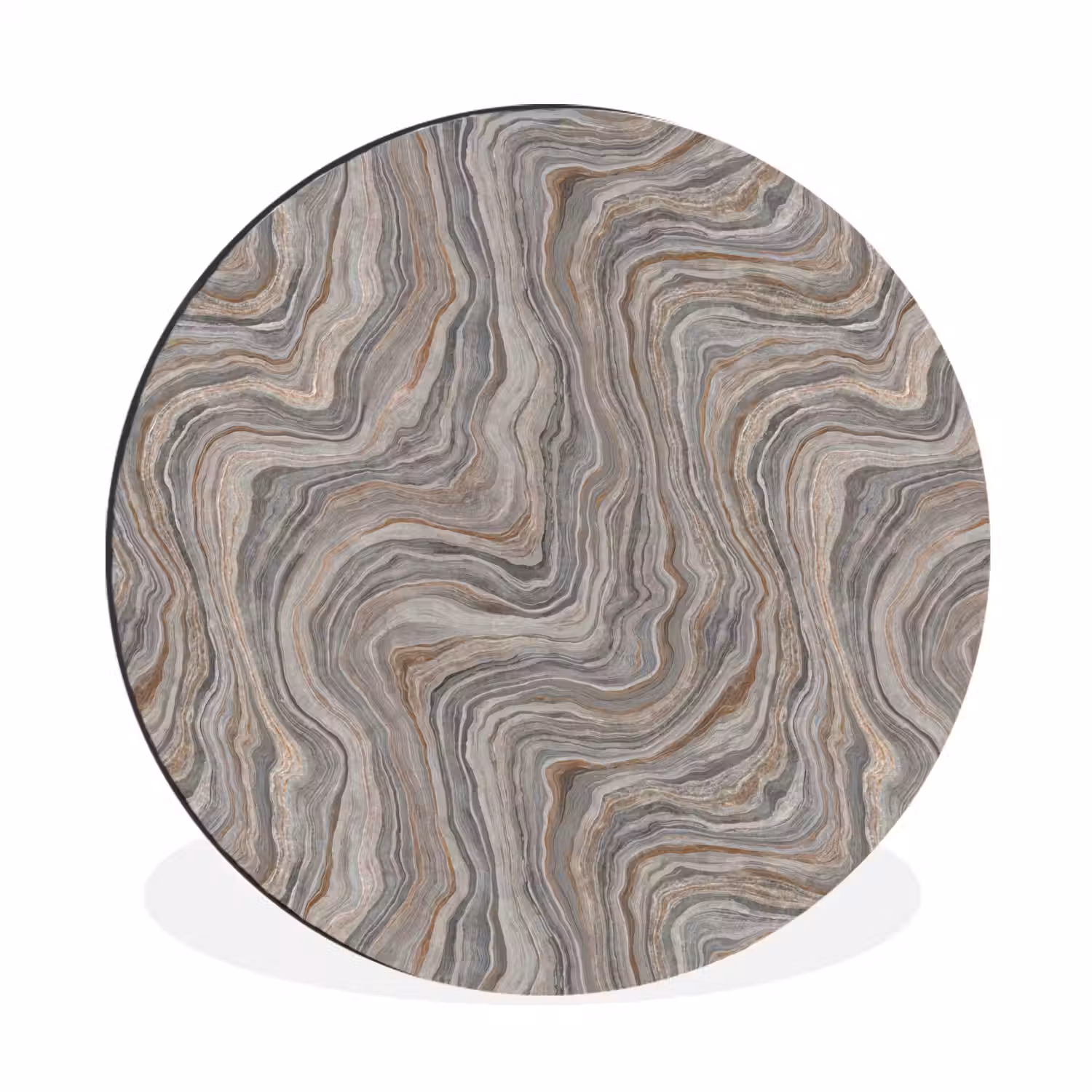 Patroon - Textuur - Grijs Wandcirkel aluminium klein 190 -3d