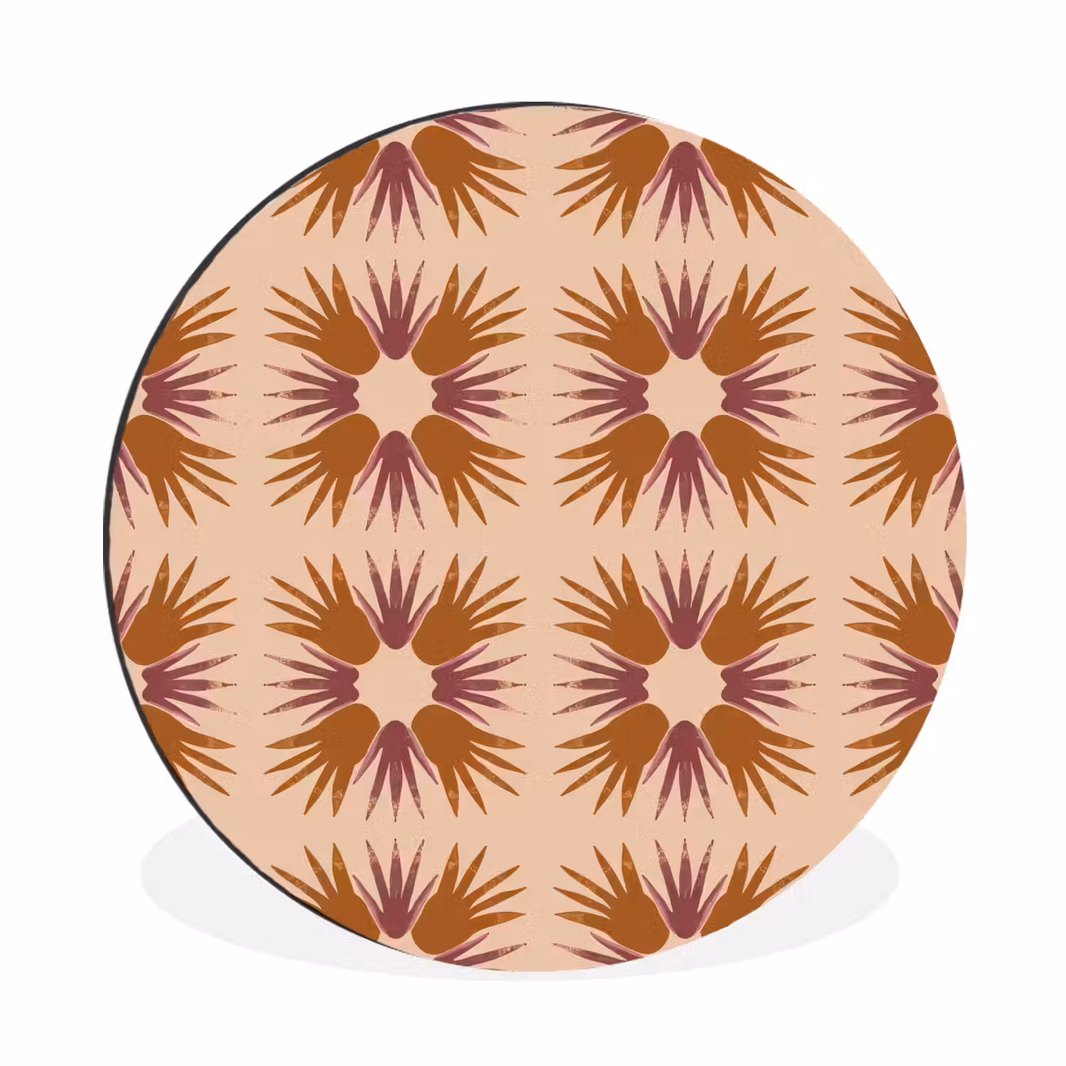 Ornament - Patroon - Oker Wandcirkel aluminium klein 190 -3d