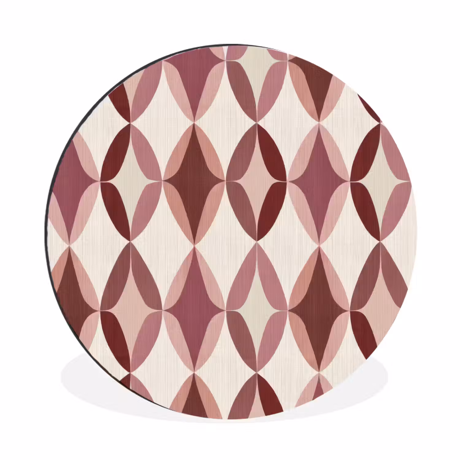 Ovaal - Textuur - Roze Wandcirkel aluminium klein 190 -3d