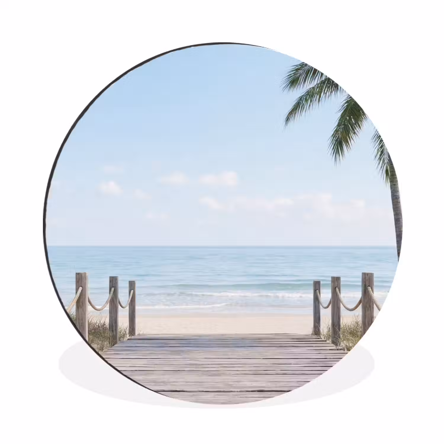 Palmbomen - Pad - Horizon Wandcirkel aluminium klein -3d