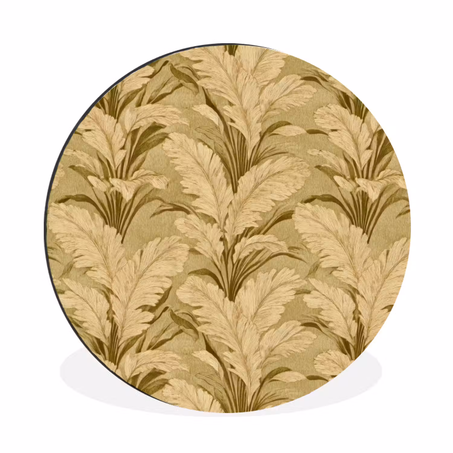Palmbladeren - Klassiek - Groen Wandcirkel aluminium klein 190 -3d