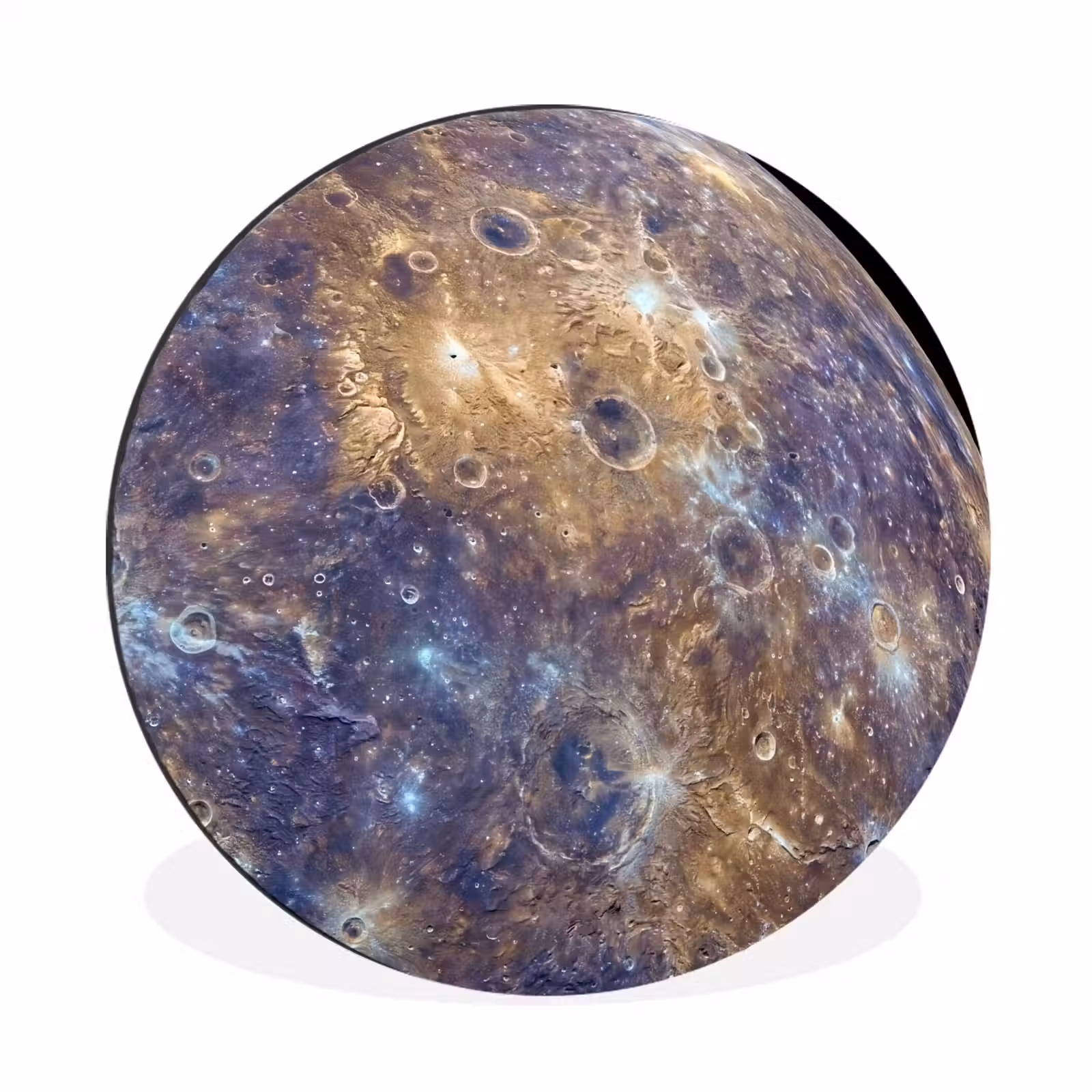 Alu-Dibond-Bild Rund - Planet – Krater – Weltraum - Planeet - Kraters - Ruimte Wandcirkel aluminium klein