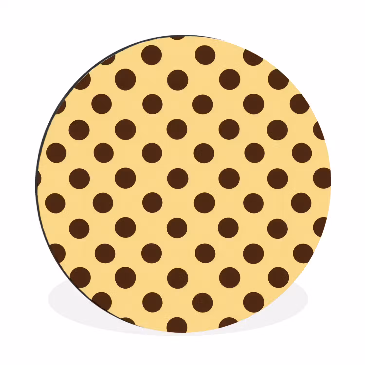 Polka Dot - Stippen - Retro - Geel - Bruin Wandcirkel aluminium klein 190 -3d
