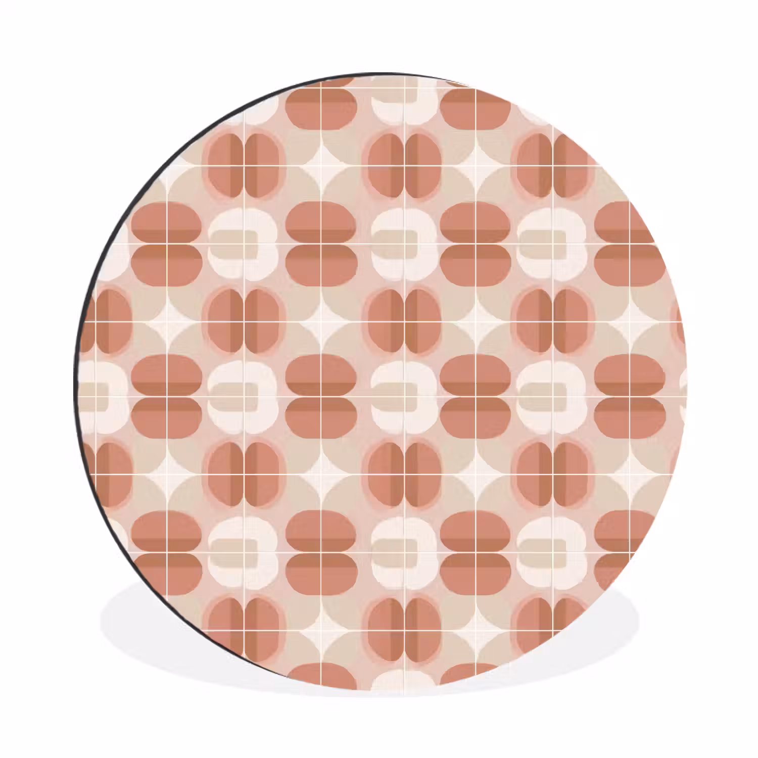 Retro - Klassiek - Roze Wandcirkel aluminium klein 190 -3d