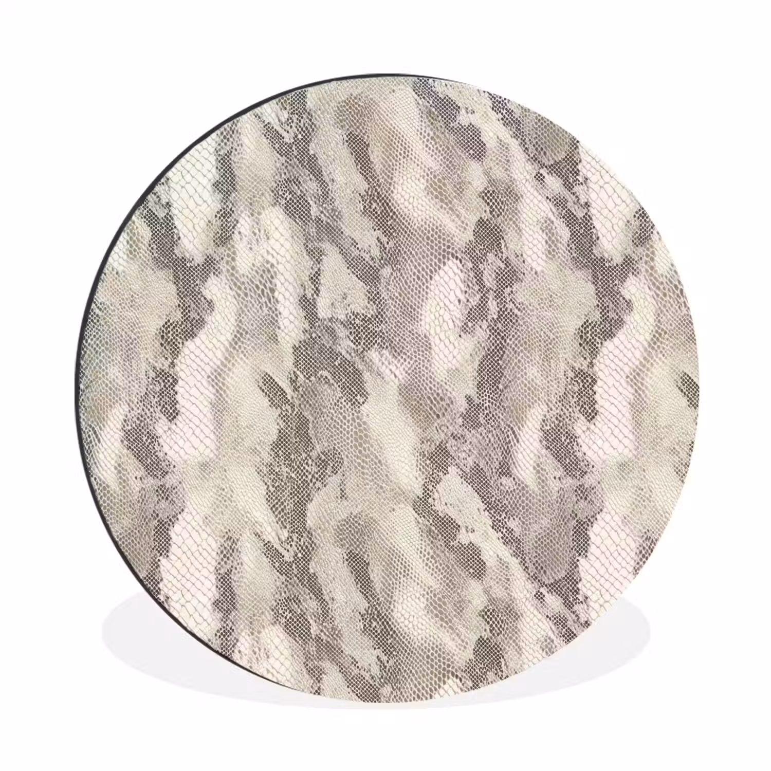 Slang - Patroon - Taupe Wandcirkel aluminium klein 190 -3d