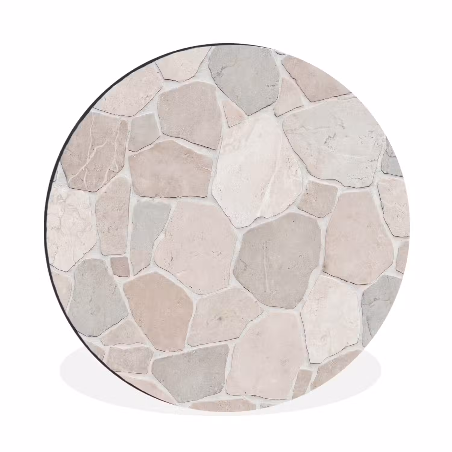 Steen - Patroon - Textuur - Beige Wandcirkel aluminium klein -3d