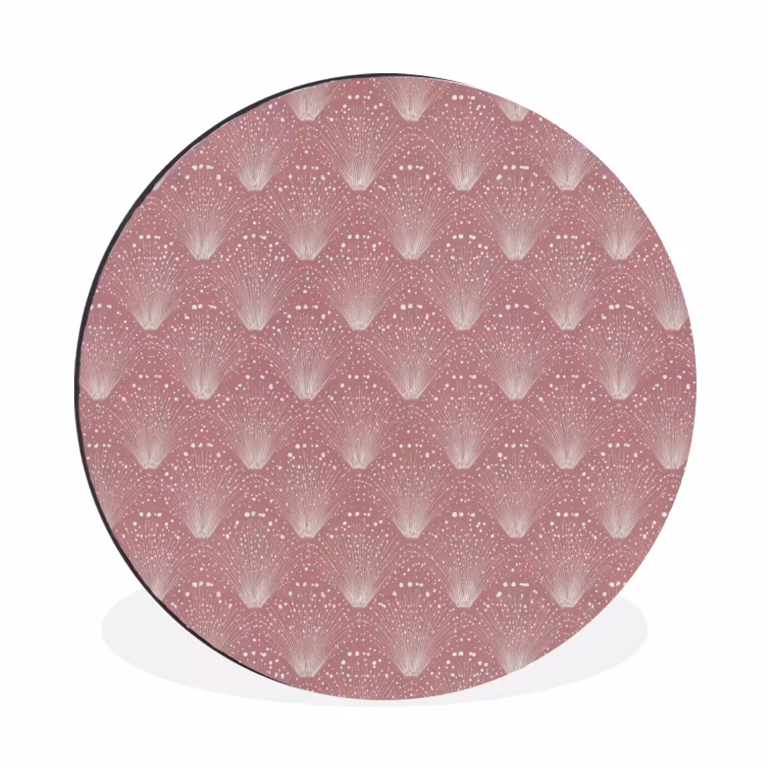 Trendy - Patroon - Roze Wandcirkel aluminium klein 190 -3d