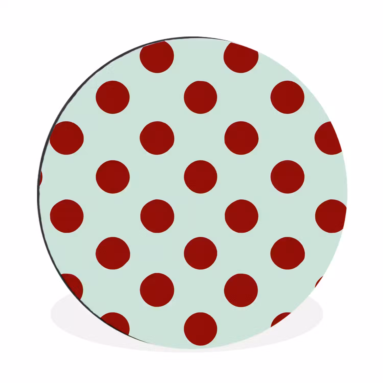 Polka - Dots - Rood Wandcirkel aluminium klein 190 -3d