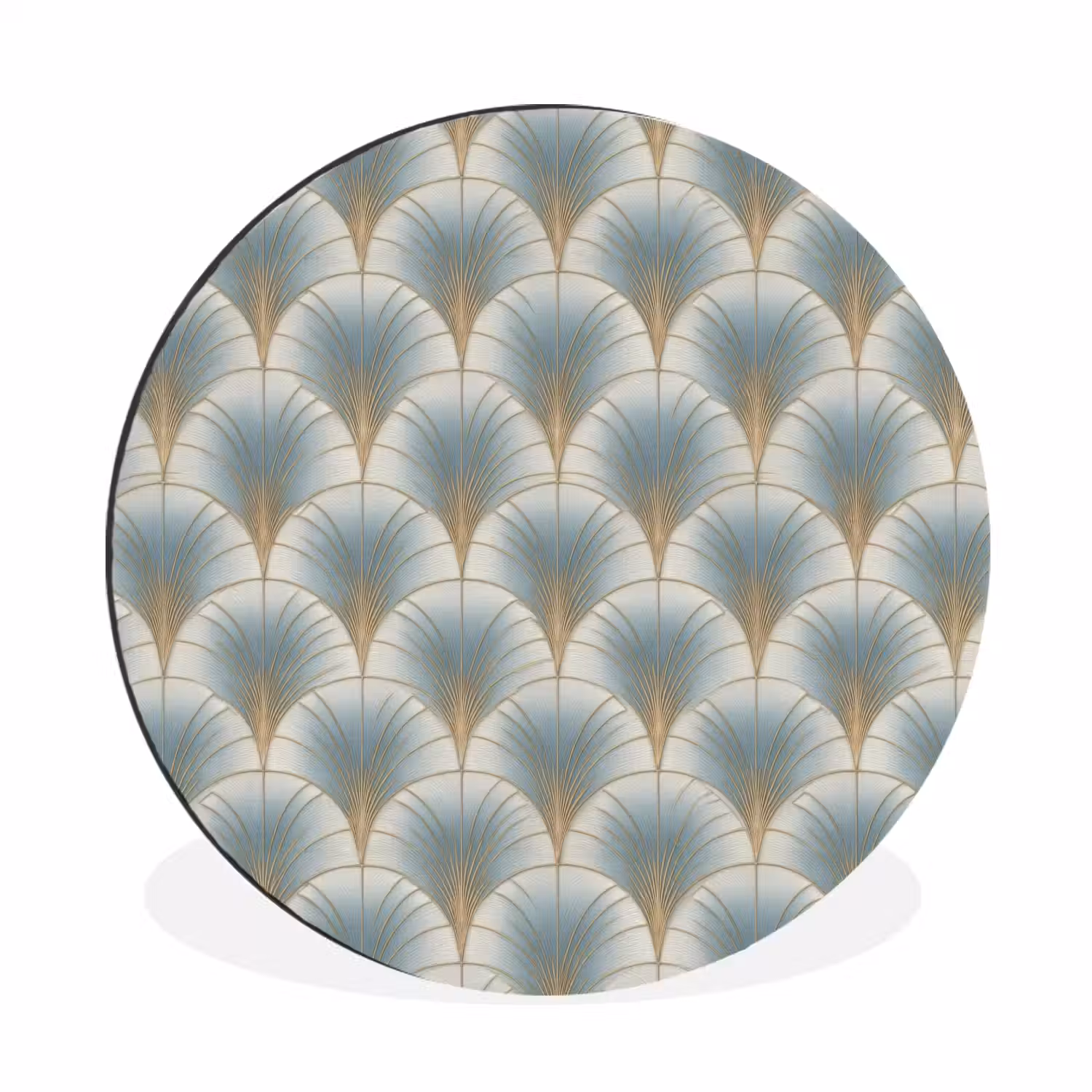 Waaier - Klassiek - Blauw Wandcirkel aluminium klein 190 -3d