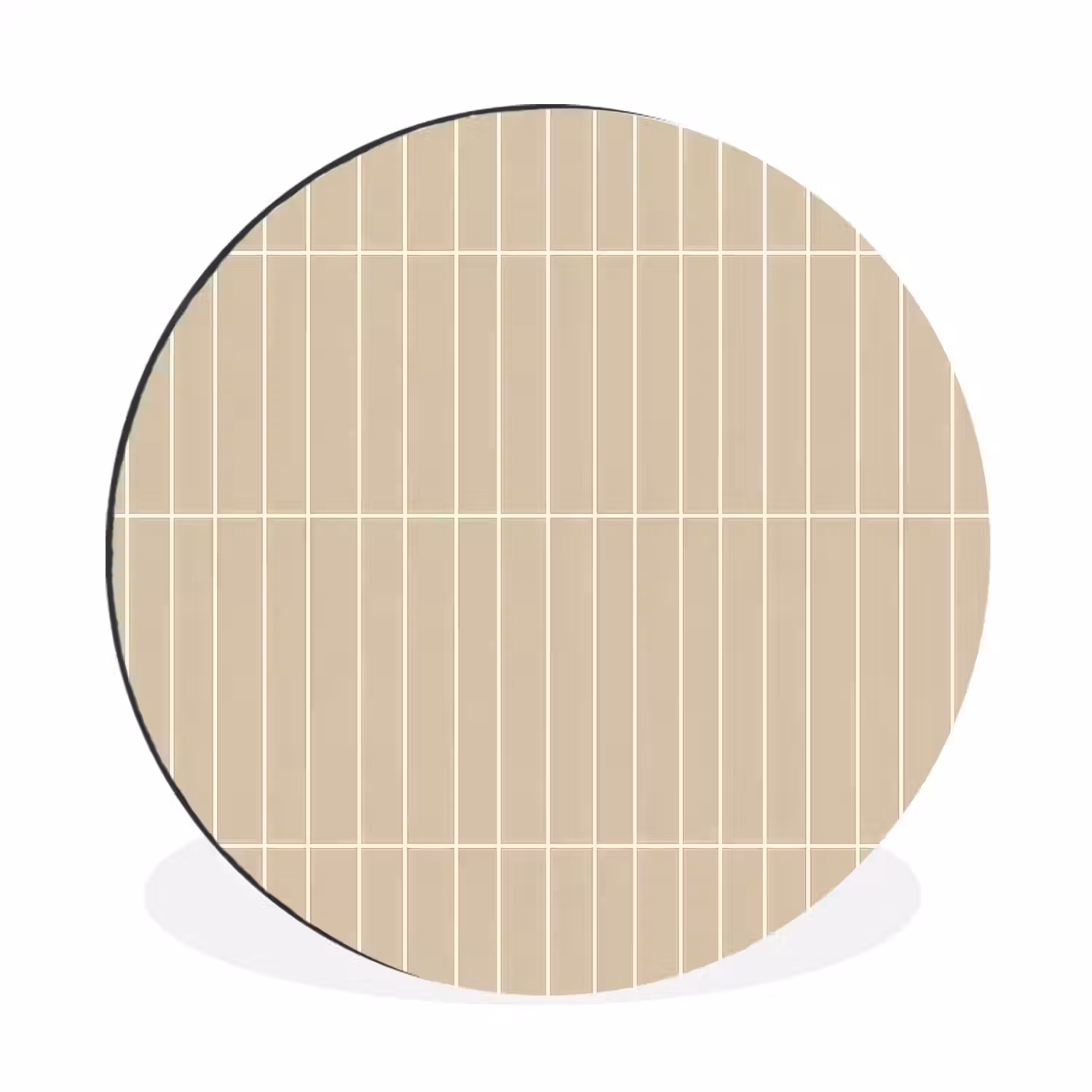 Verticaal - Wandtegel - Crème - Beige Wandcirkel aluminium klein 190 -3d