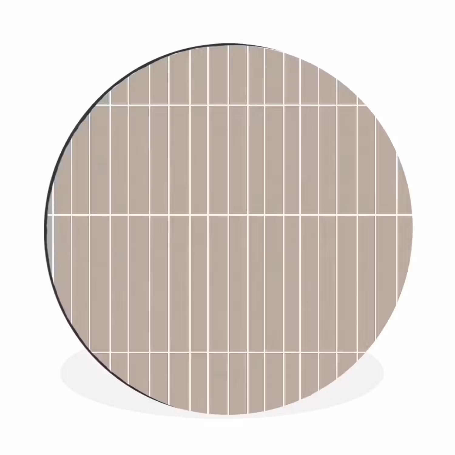 Verticaal - Wandtegel - Licht Beige Wandcirkel aluminium klein 190 -3d