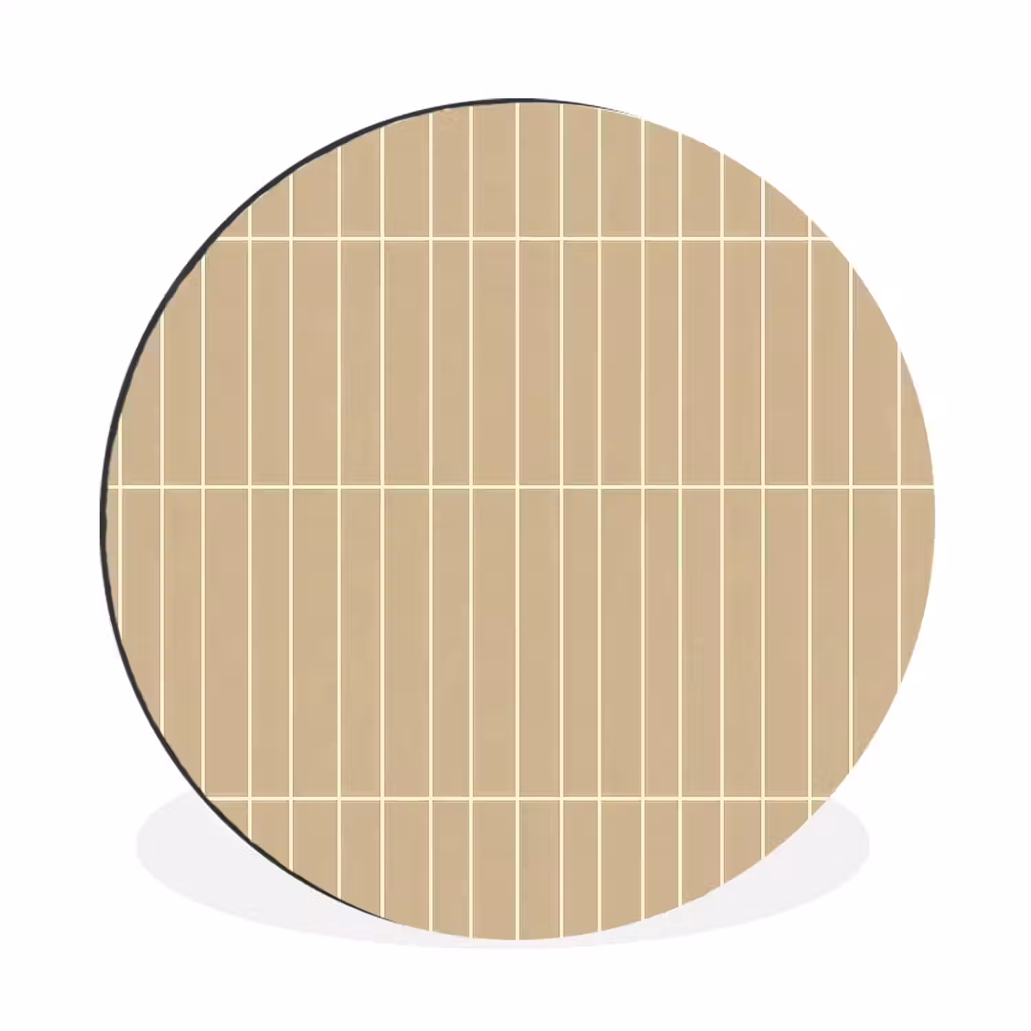 Verticaal - Wandtegel - Zand - Beige Wandcirkel aluminium klein 190 -3d