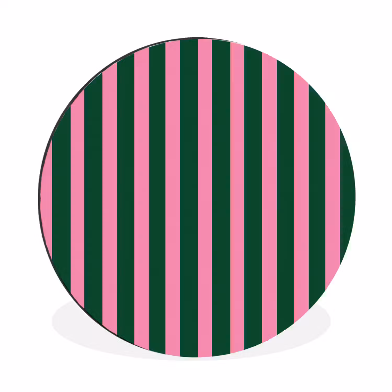 Verticale strepen - Groen - Roze Wandcirkel aluminium klein 190 -3d