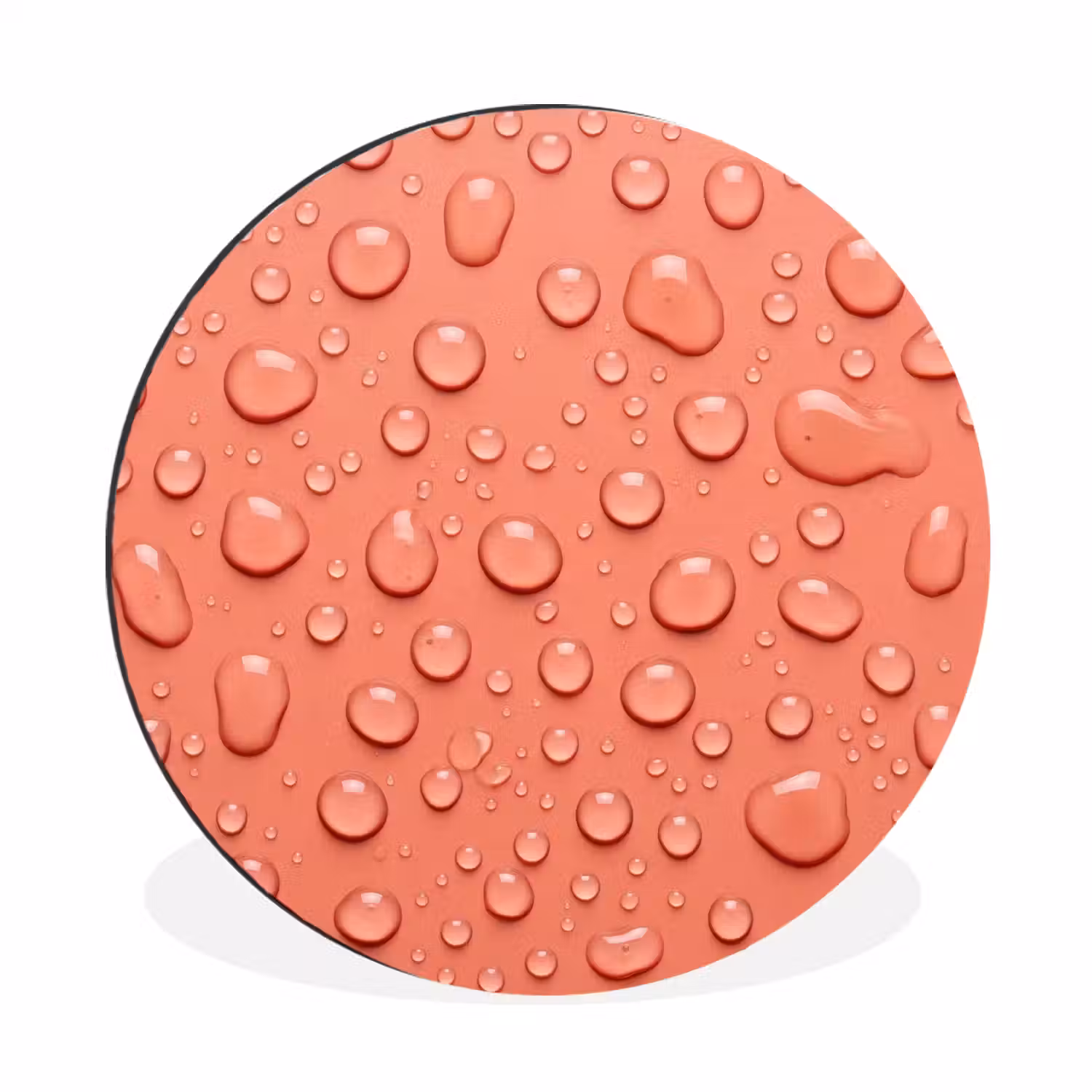 Water - Druppels - Roze Wandcirkel aluminium klein -3d