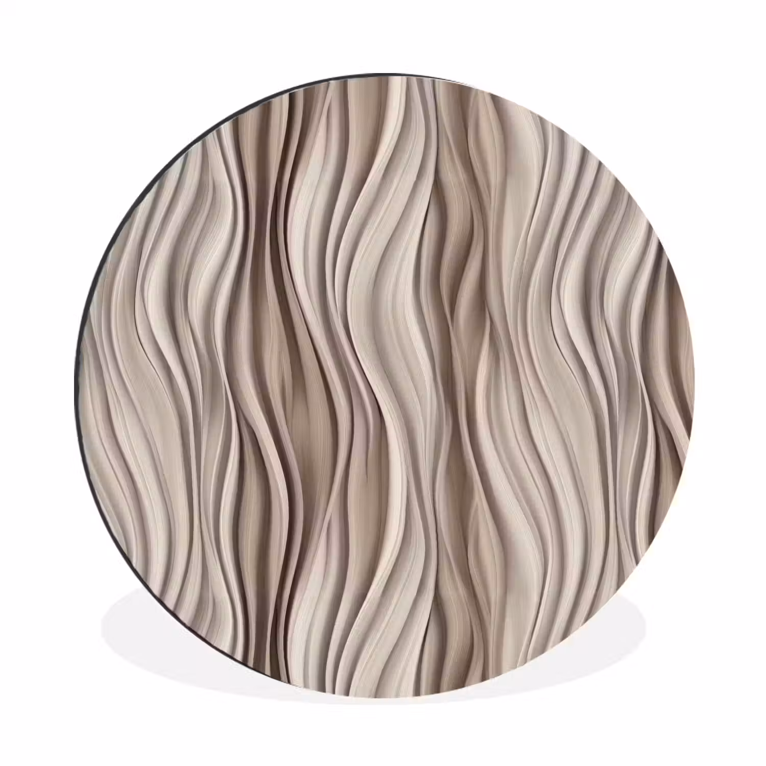 Golven - 3D - Crème Wandcirkel aluminium klein 190 -3d