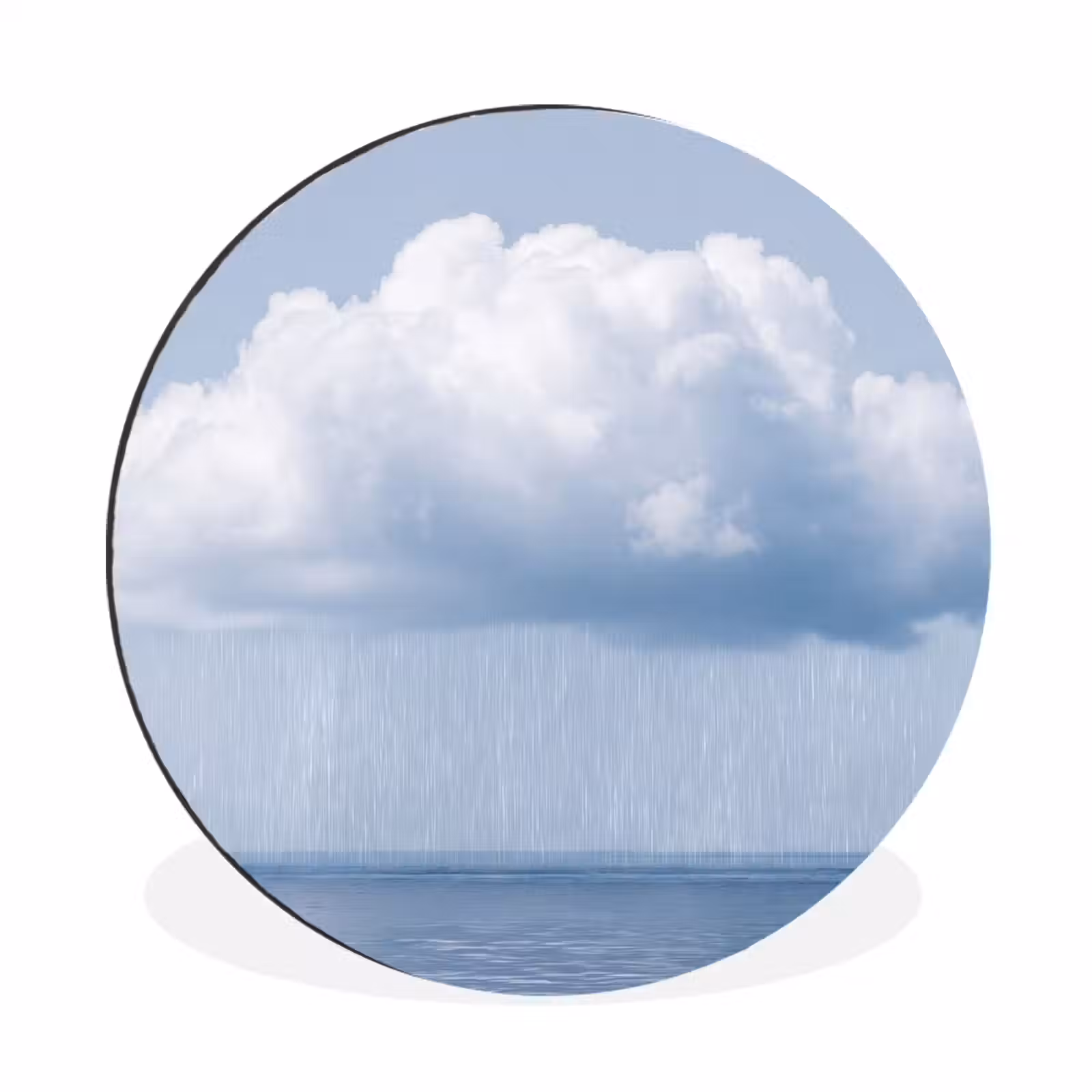Alu-Dibond-Bild Rund - Wolke – Regen – Natur - Wolk - Regen - Natuur Wandcirkel aluminium klein