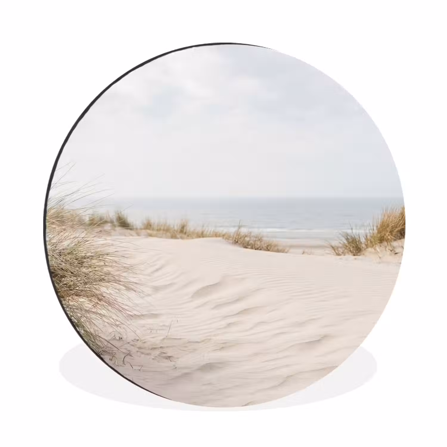 Wolken - Duinlandschap - Zand Wandcirkel aluminium klein -3d
