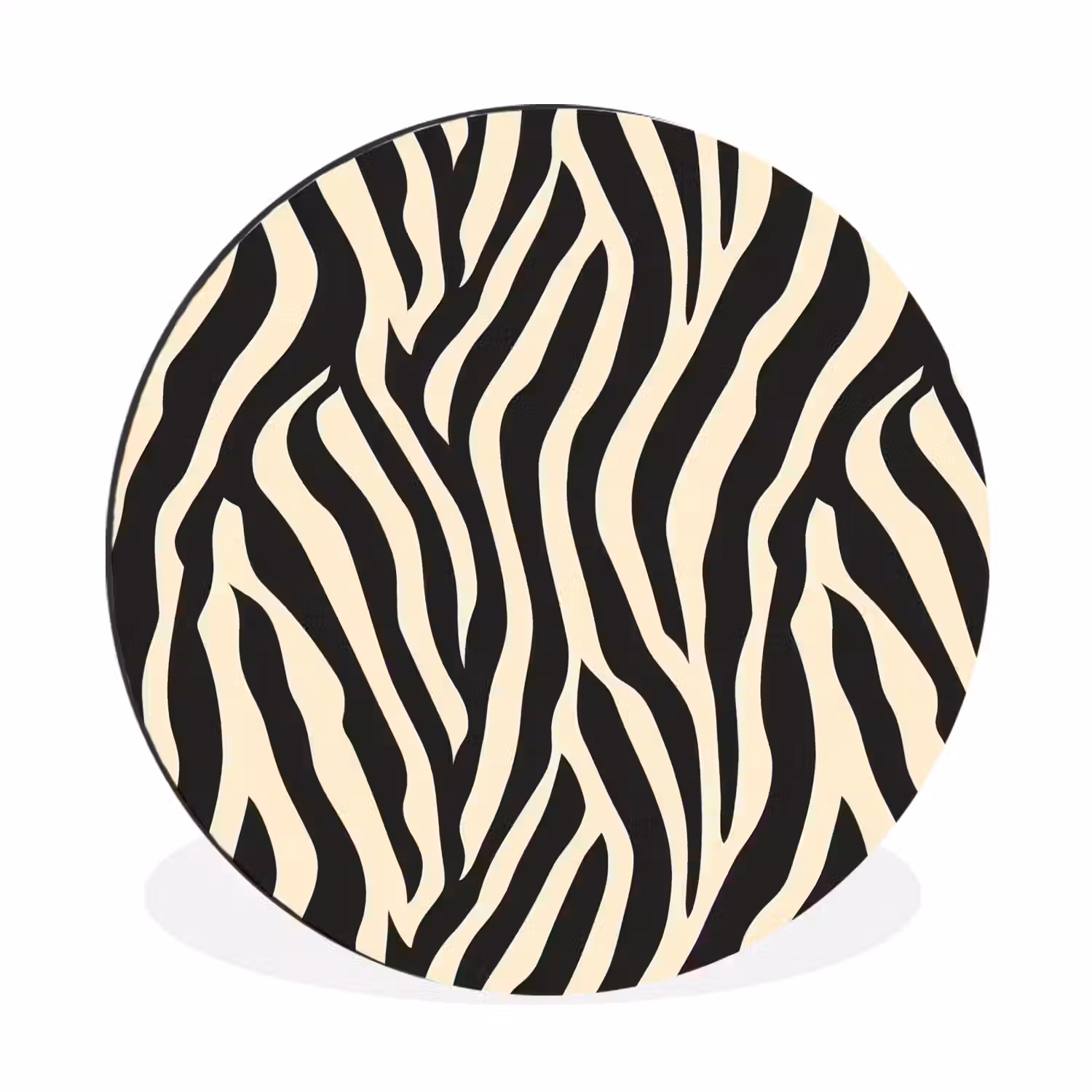 Zebra - Print - Klassiek - Zwart Wandcirkel aluminium klein 190 -3d