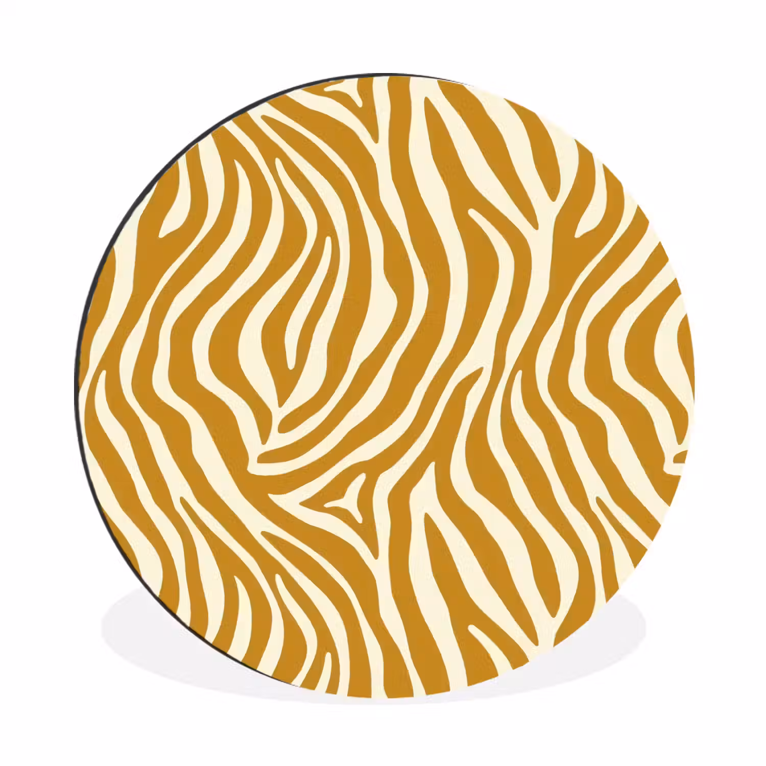 Zebra - Klassiek - Oker - Geel Wandcirkel aluminium klein 190 -3d