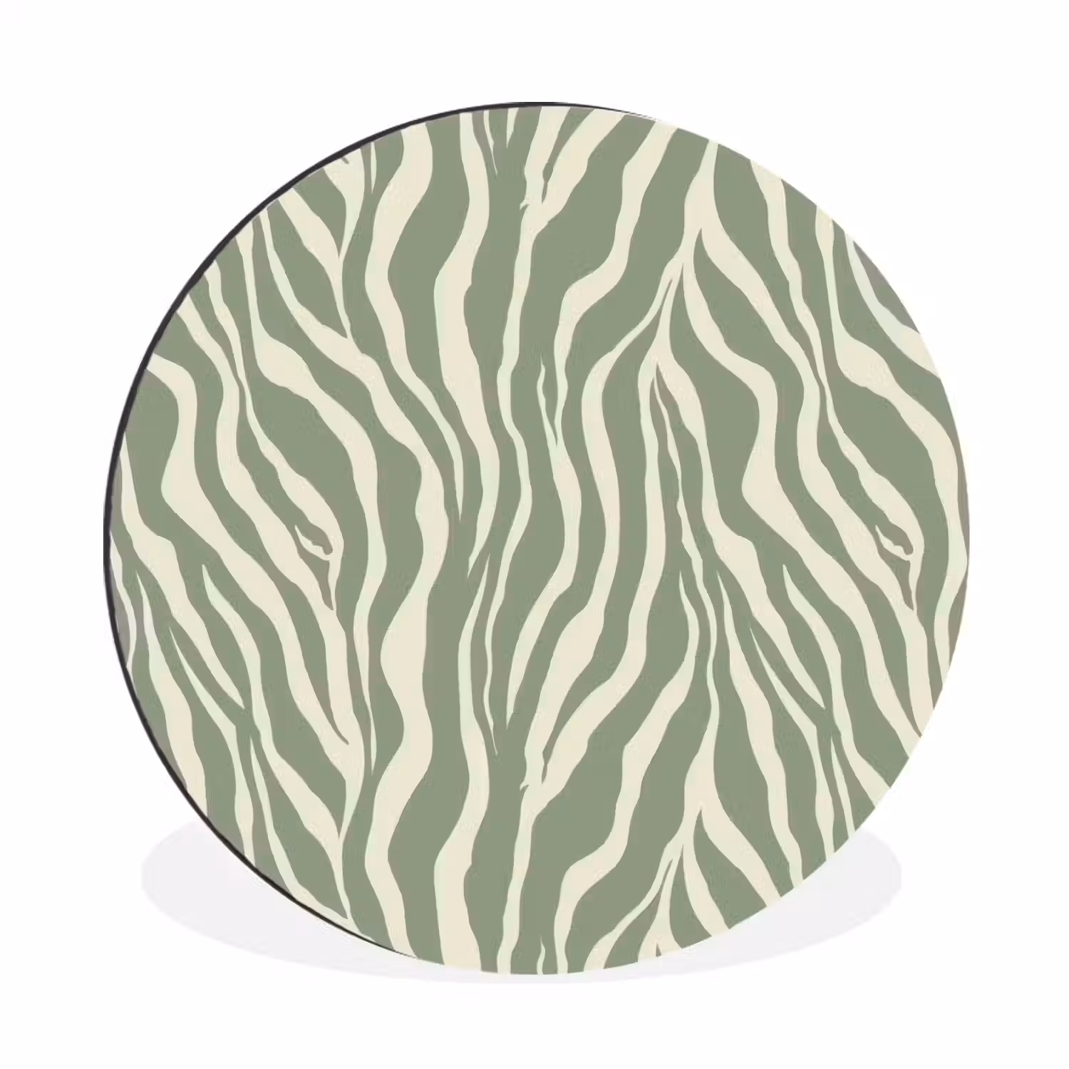 Zebra - Motief - Groen Wandcirkel aluminium klein 190 -3d