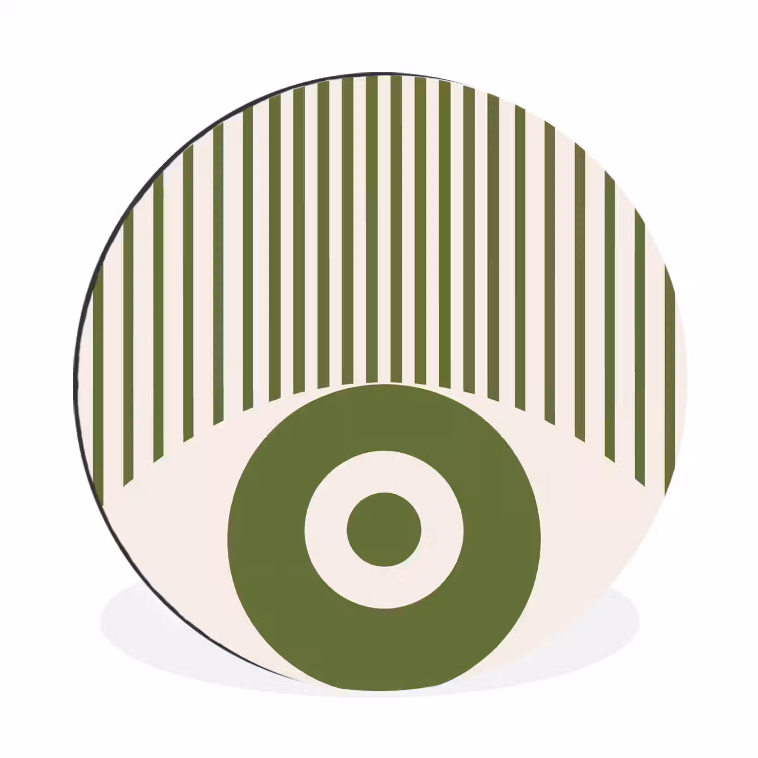 Abstract - Oog - Strepen - Modern - Groen Wandcirkel aluminium klein -3d