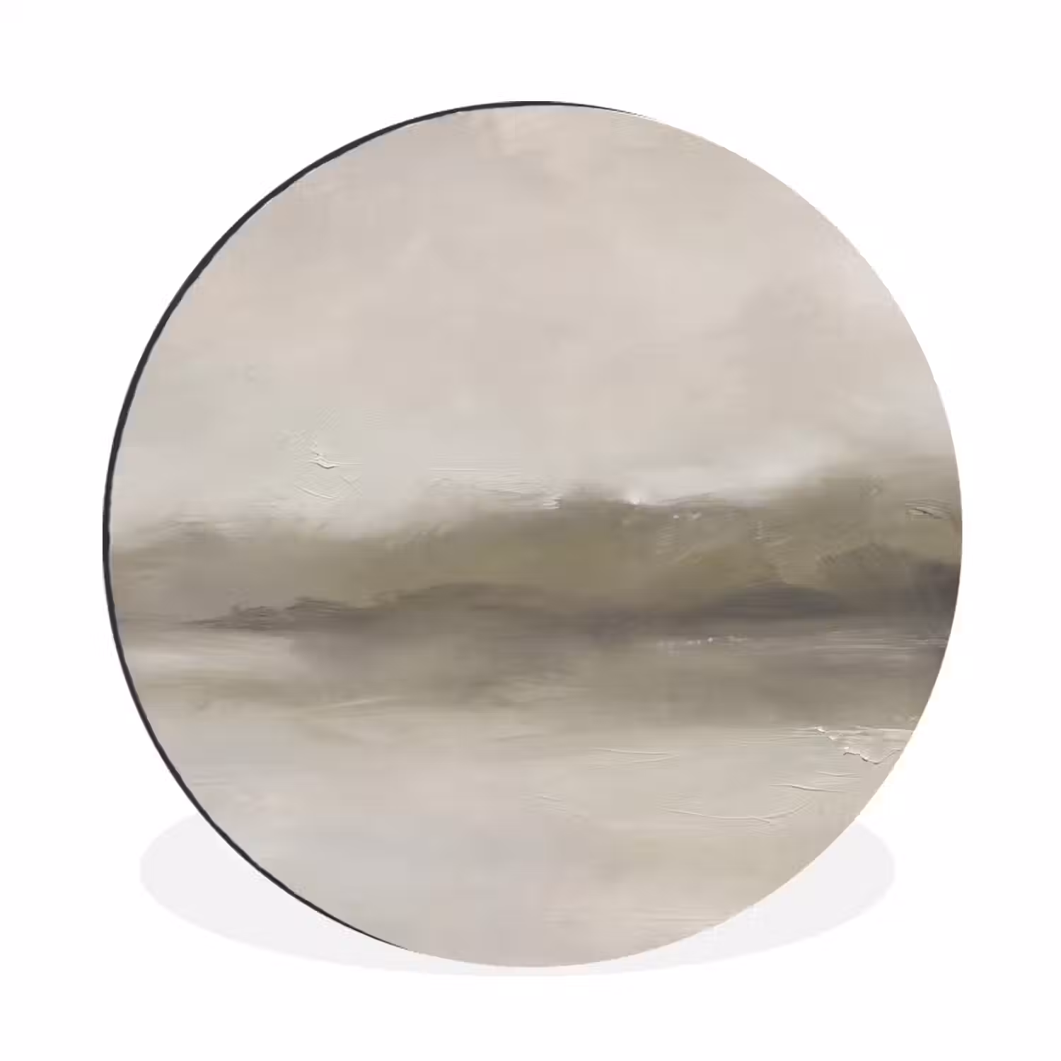 Abstract - Landschap - Nevel - Modern - Grijs Wandcirkel aluminium klein -3d