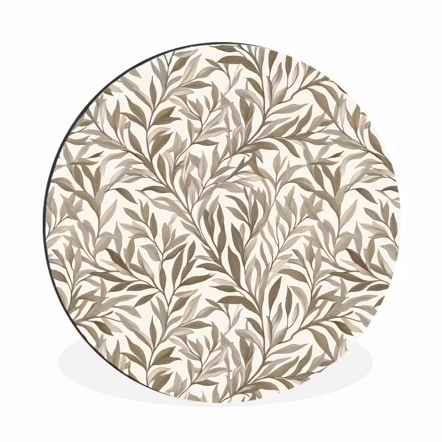 Takken - Botanisch - Taupe Wandcirkel aluminium klein 190 -3d