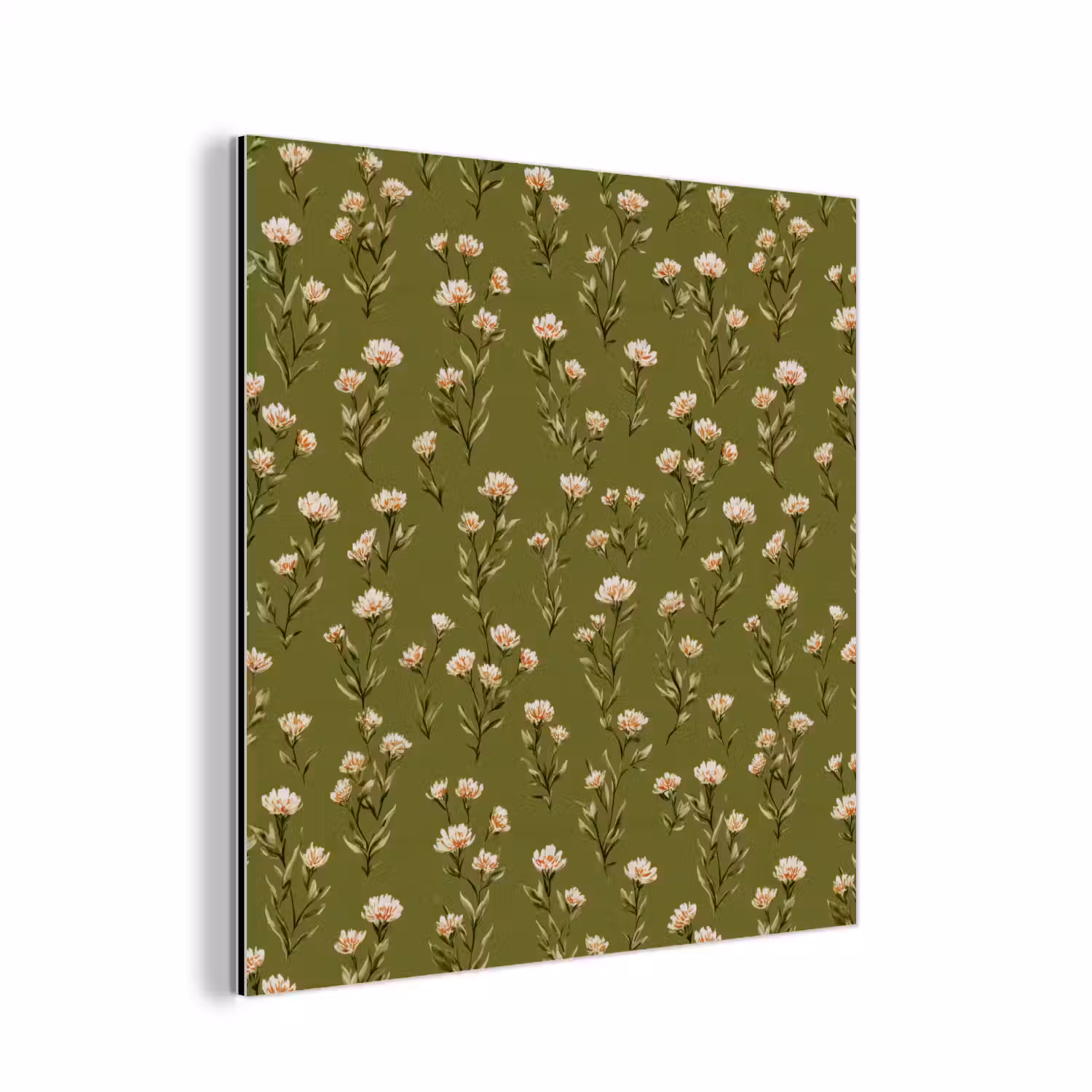 Landelijk - Bloemen - Groen aluminium wit klein 46 -3d