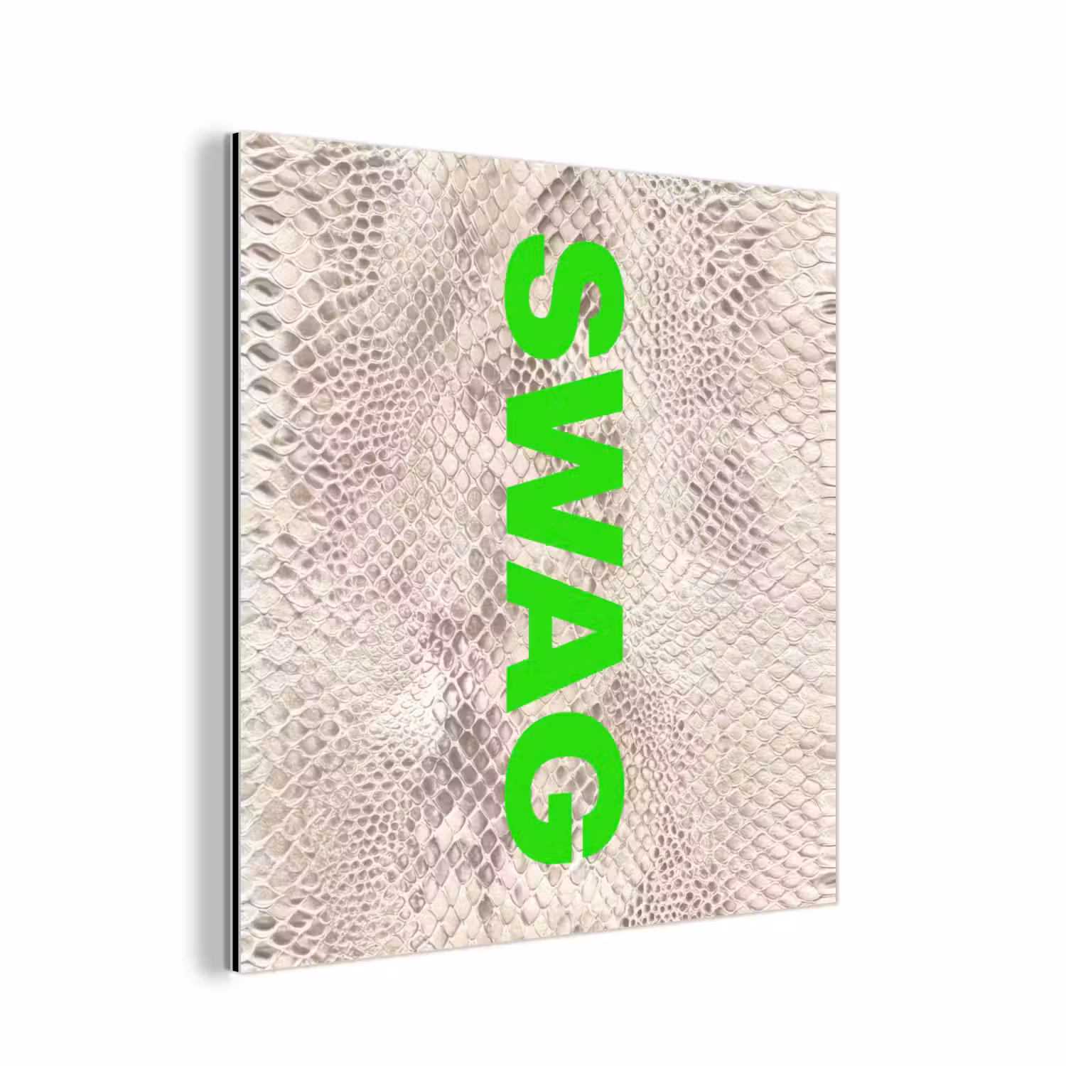 Slangenprint - SWAG - Neon - Groen aluminium wit klein -3d
