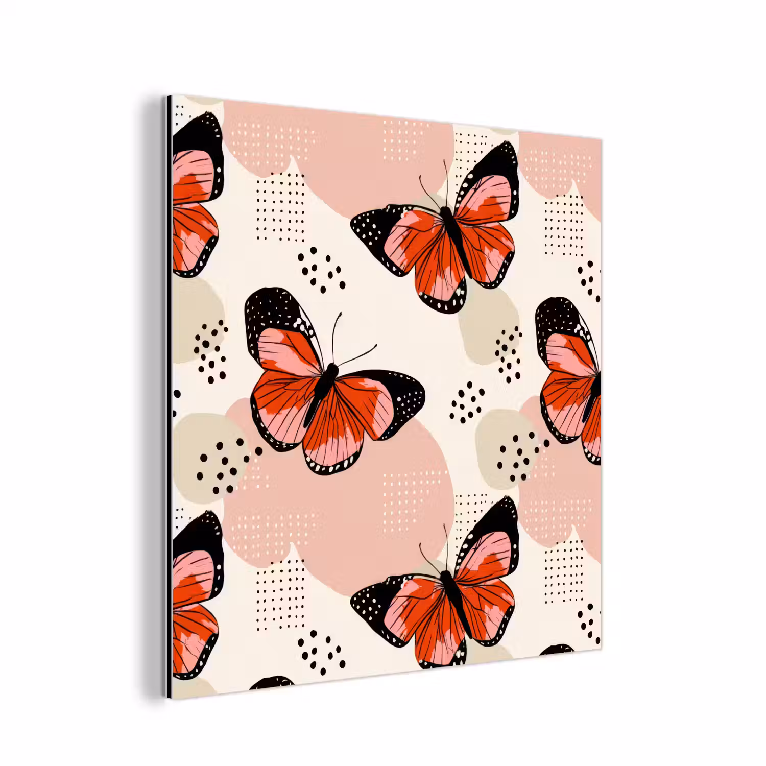 Vlinders - Retro - Kleurrijk aluminium wit klein 46 -3d