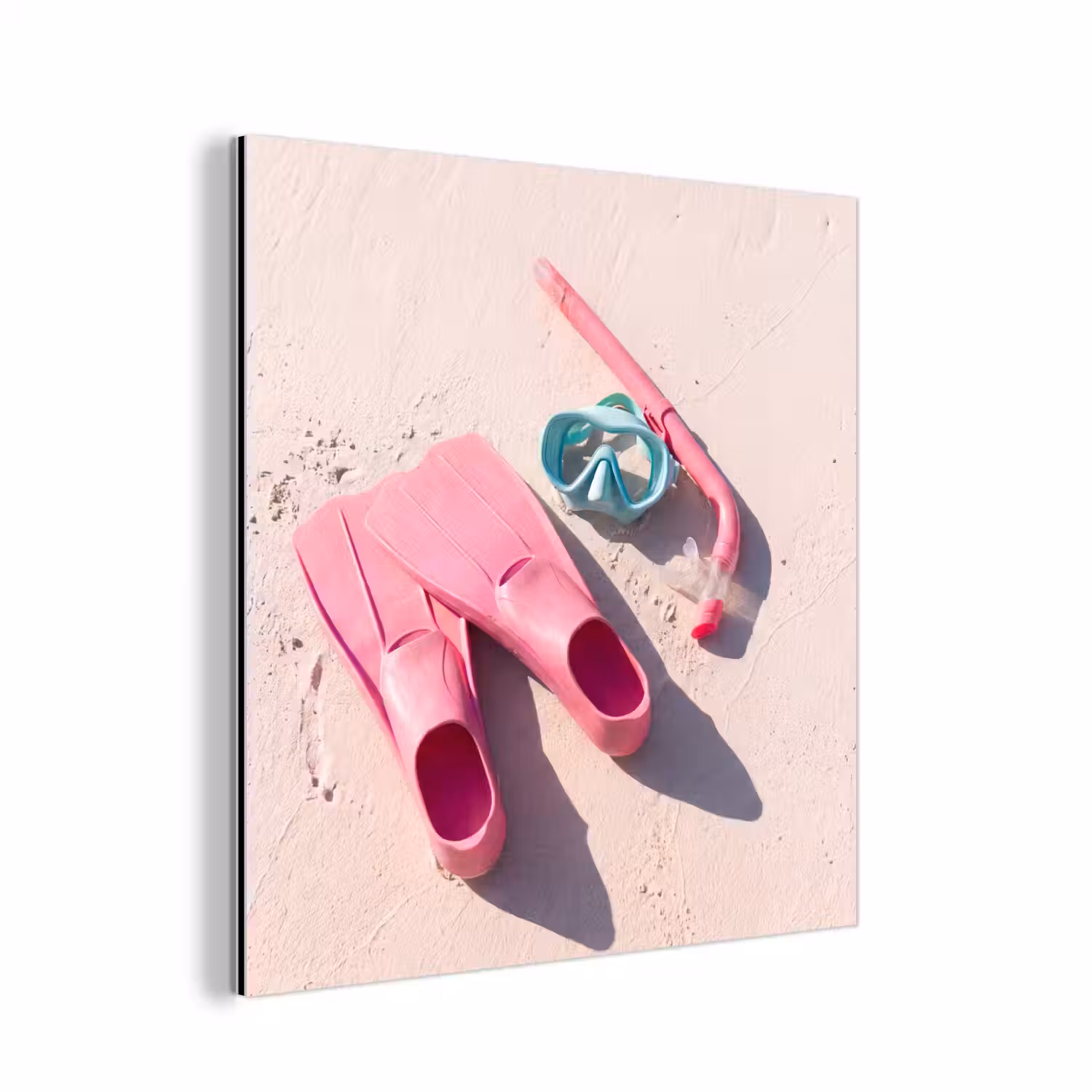 Snorkelset - Strand - Zomer - Roze aluminium wit klein -3d