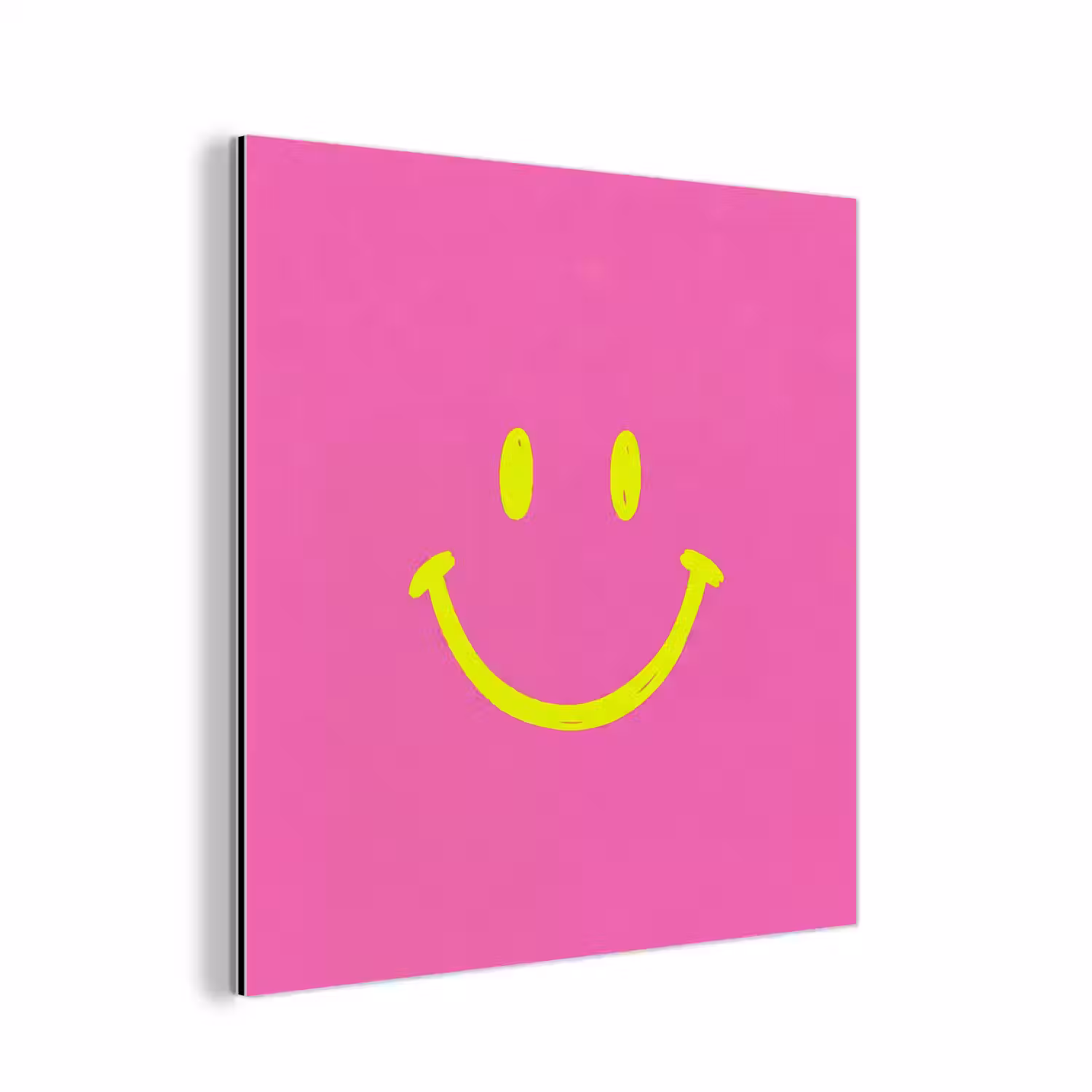 Smiley - Vrolijk - Roze aluminium wit klein -3d