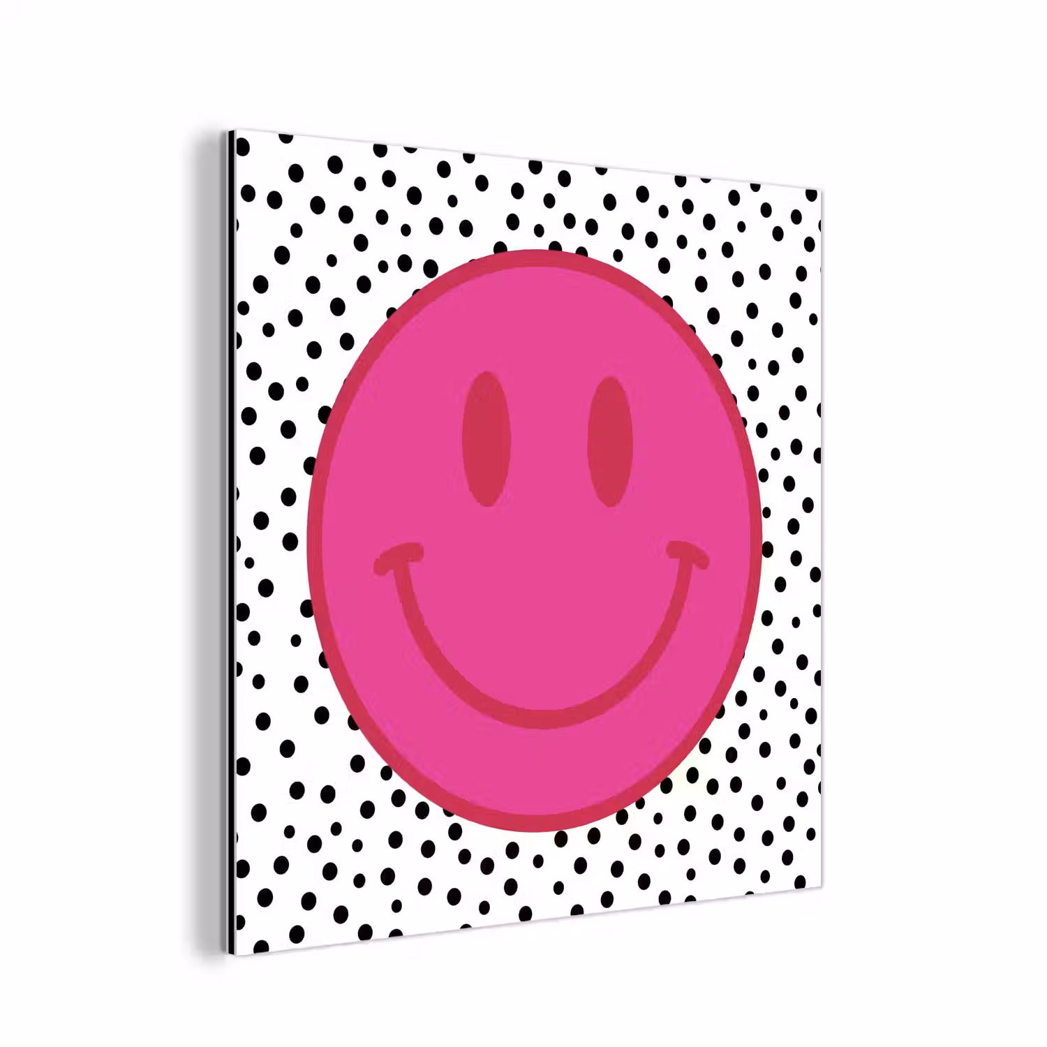Smiley - Roze - Stippen aluminium wit klein -3d