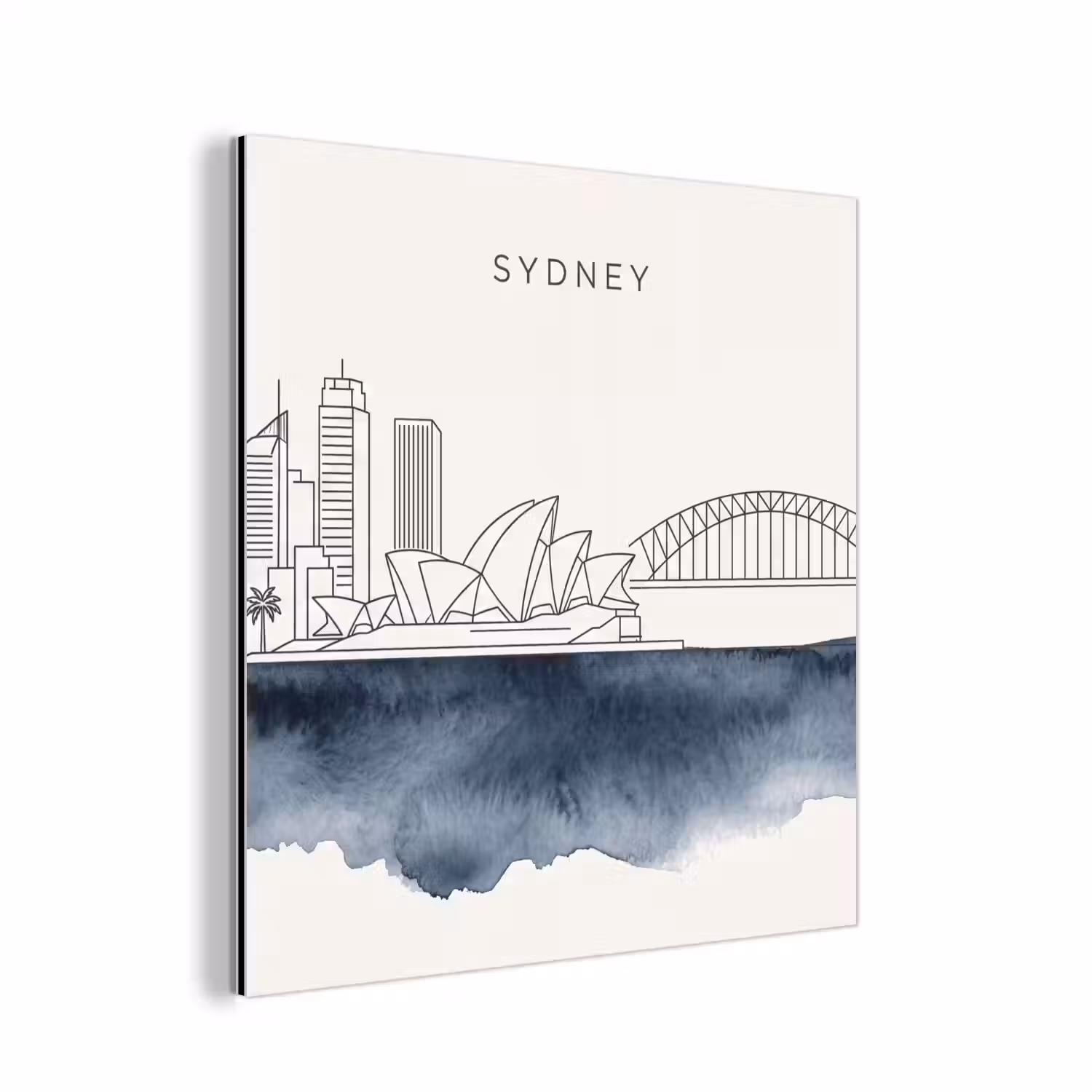 Stad - Skyline - Architectuur - Minimalistisch - Blauw aluminium wit klein -3d