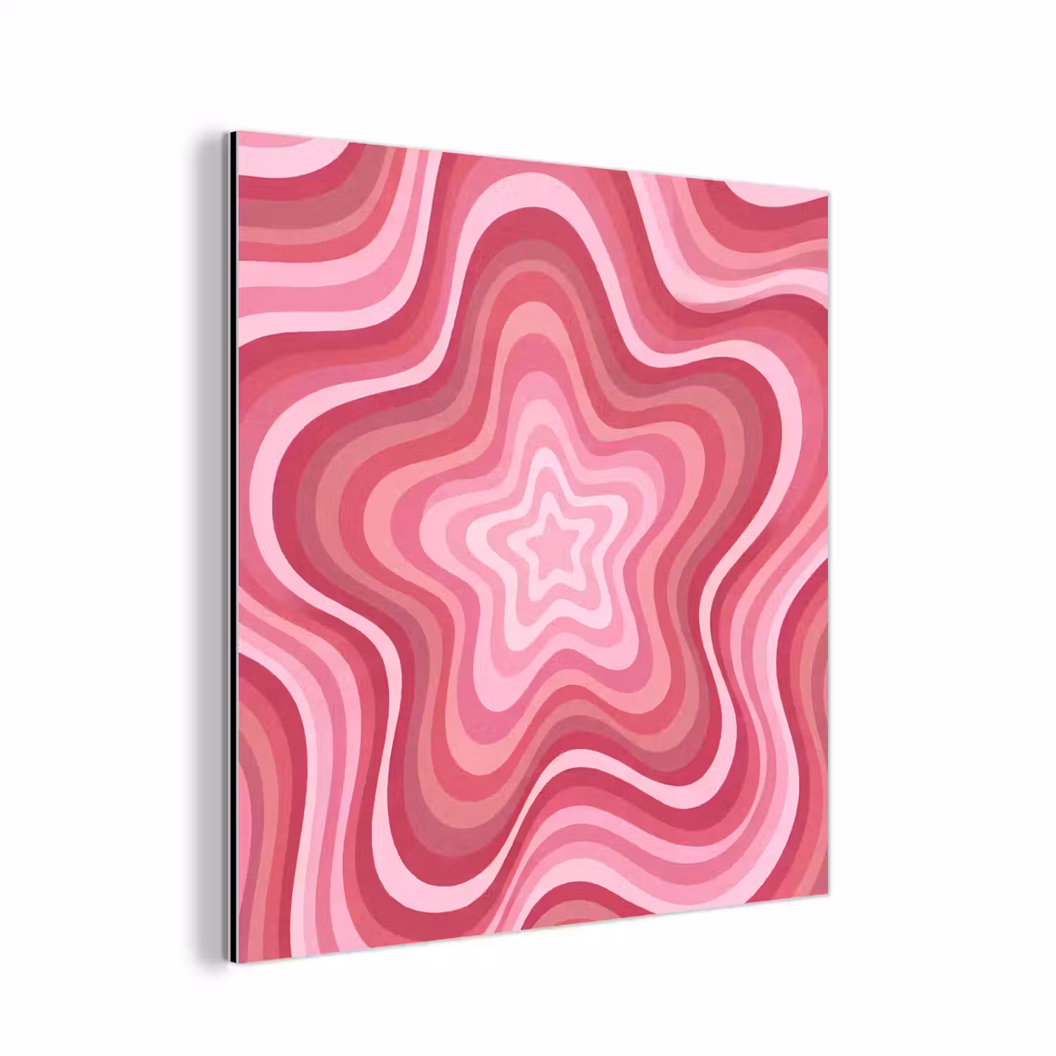 Ster - Golvend - Abstract - Roze aluminium wit klein -3d