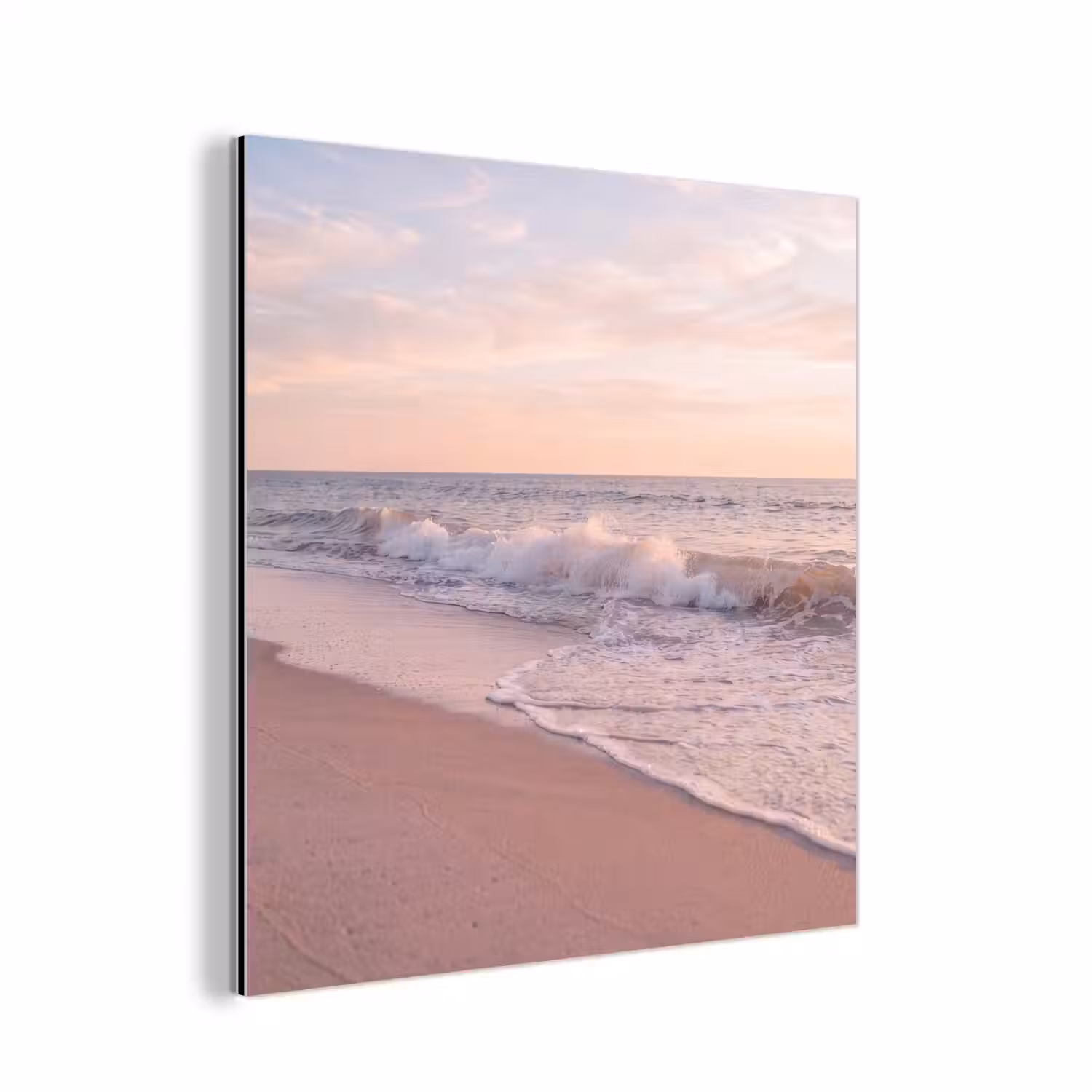 Strand - Zee - Golven - Natuur - Zonsondergang aluminium wit klein -3d