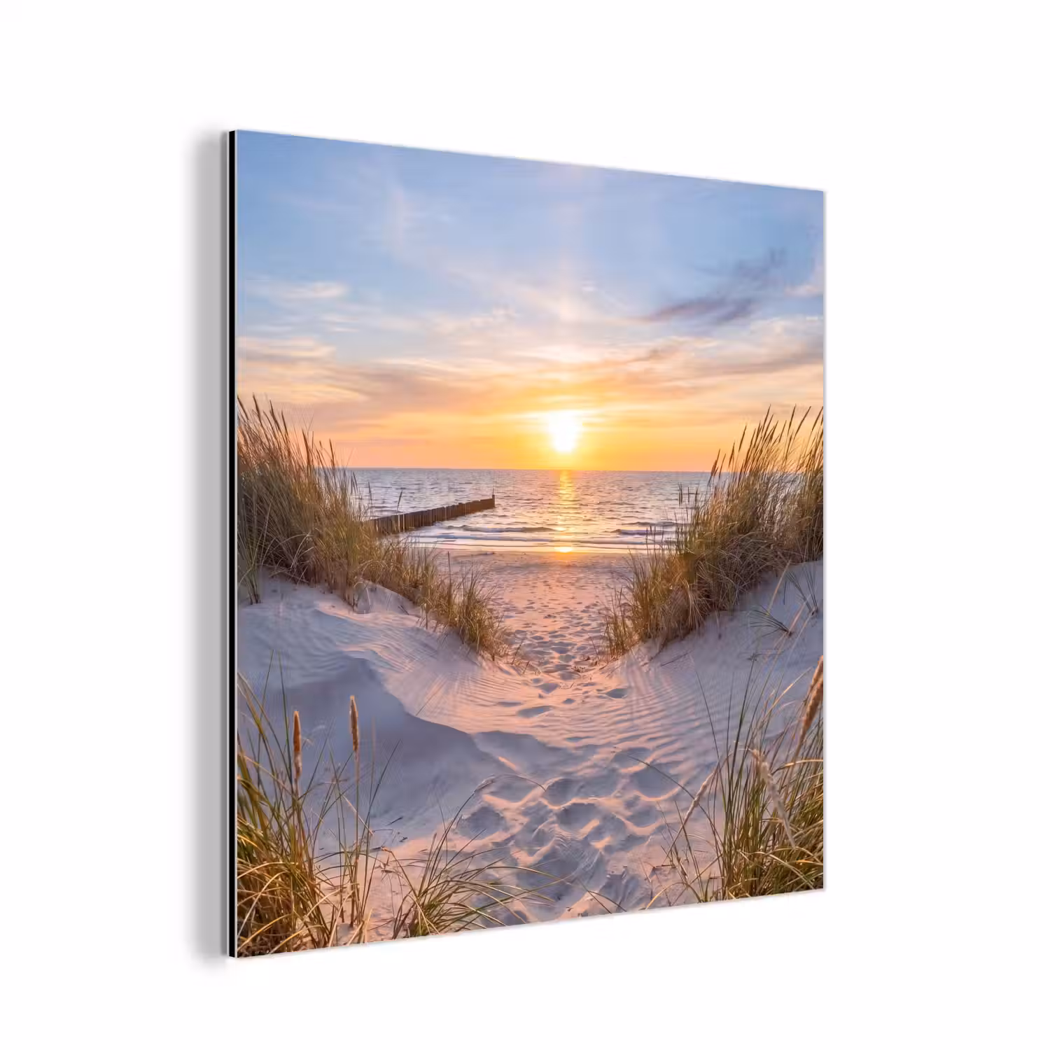 Strand - Zonsondergang - Natuur - Landschap aluminium wit klein -3d