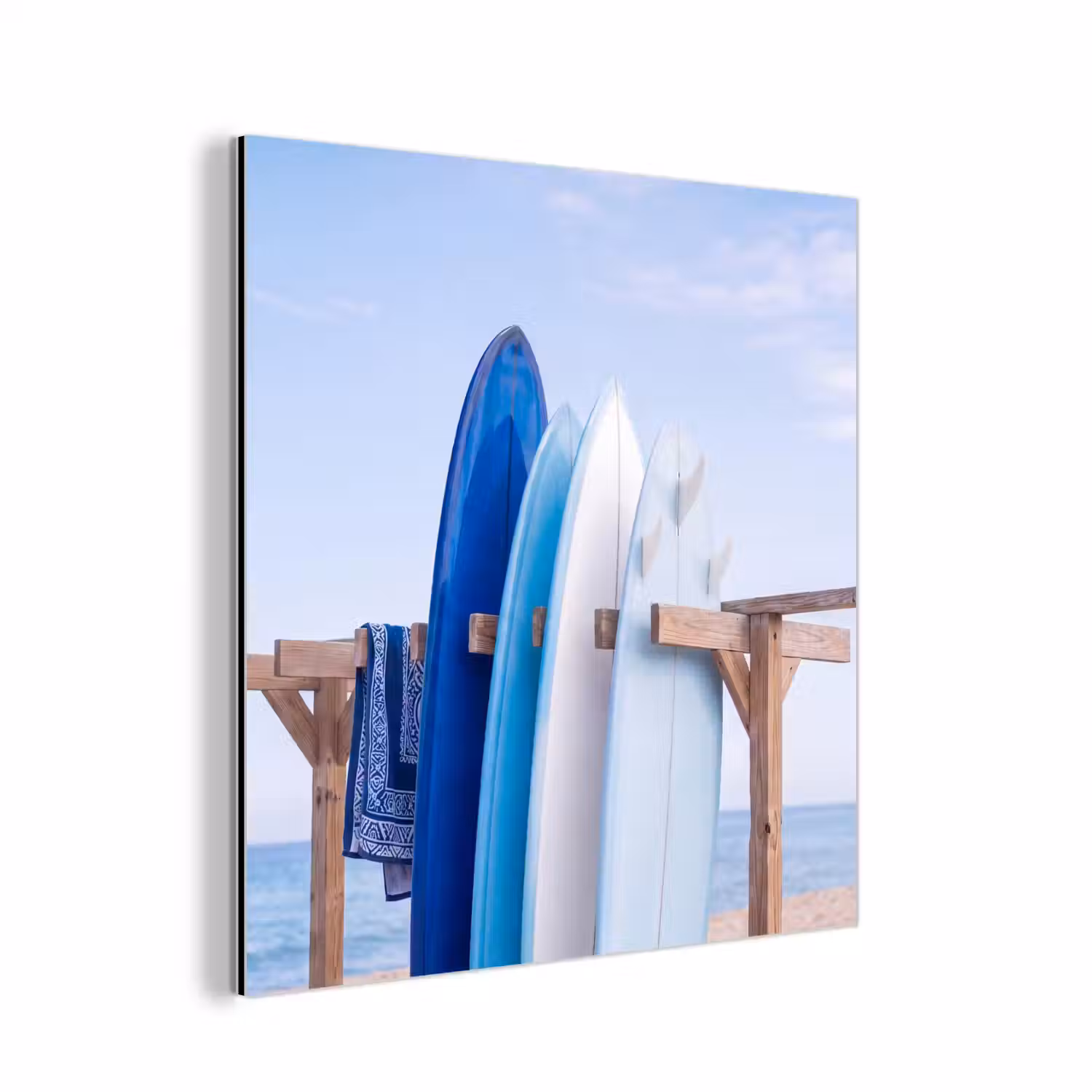 Surfplank - Strand - Zomer - Blauw - Water aluminium wit klein -3d