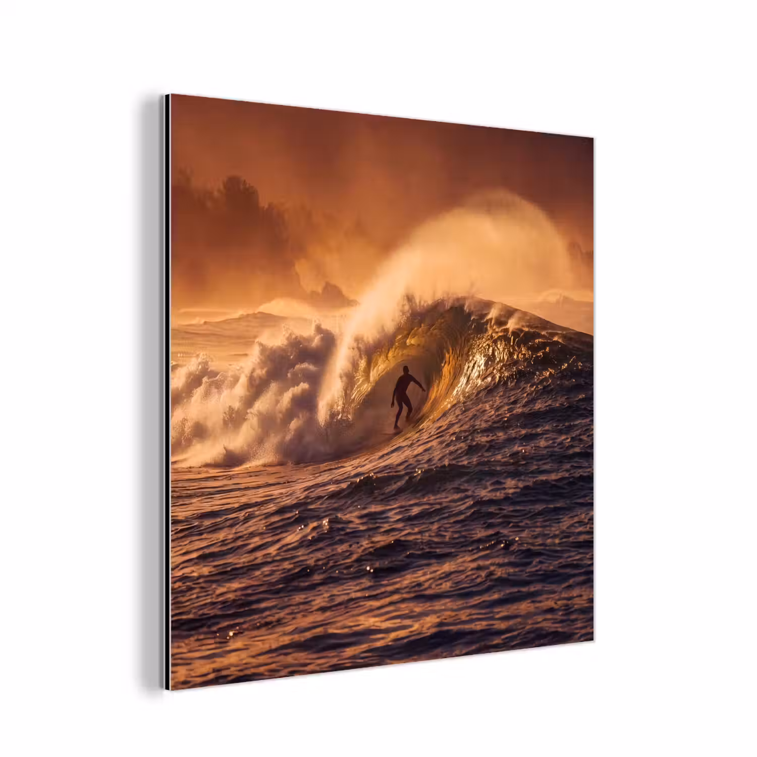 Surfer - Golf - Oceaan - Sport - Oranje aluminium wit klein -3d