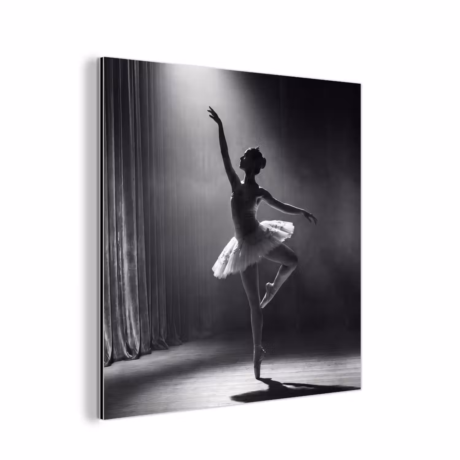 Danser - Podium - Zwart-wit - Kunst - Klassiek aluminium wit klein -3d