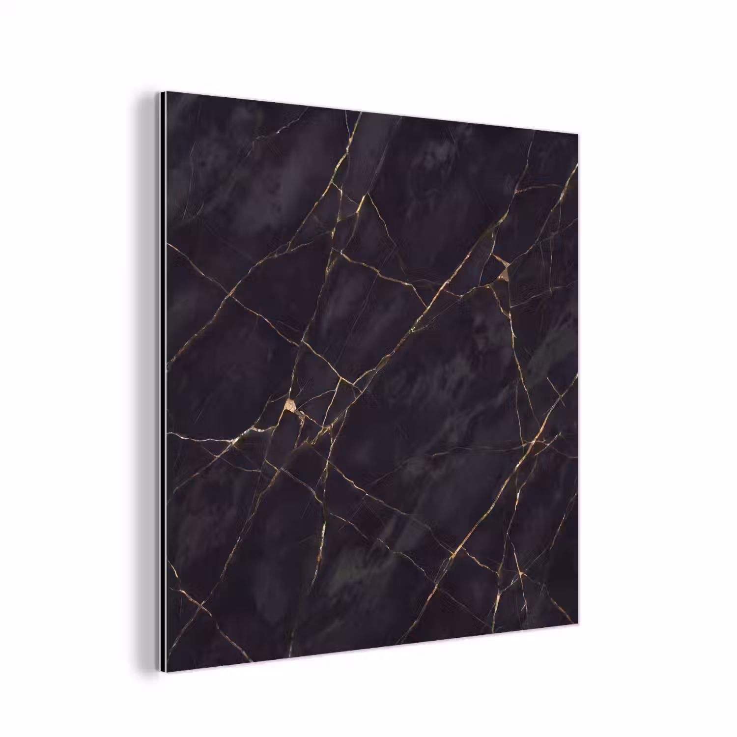 Textuur - Gouden lijnen - Abstract - Modern - Zwart aluminium wit klein -3d
