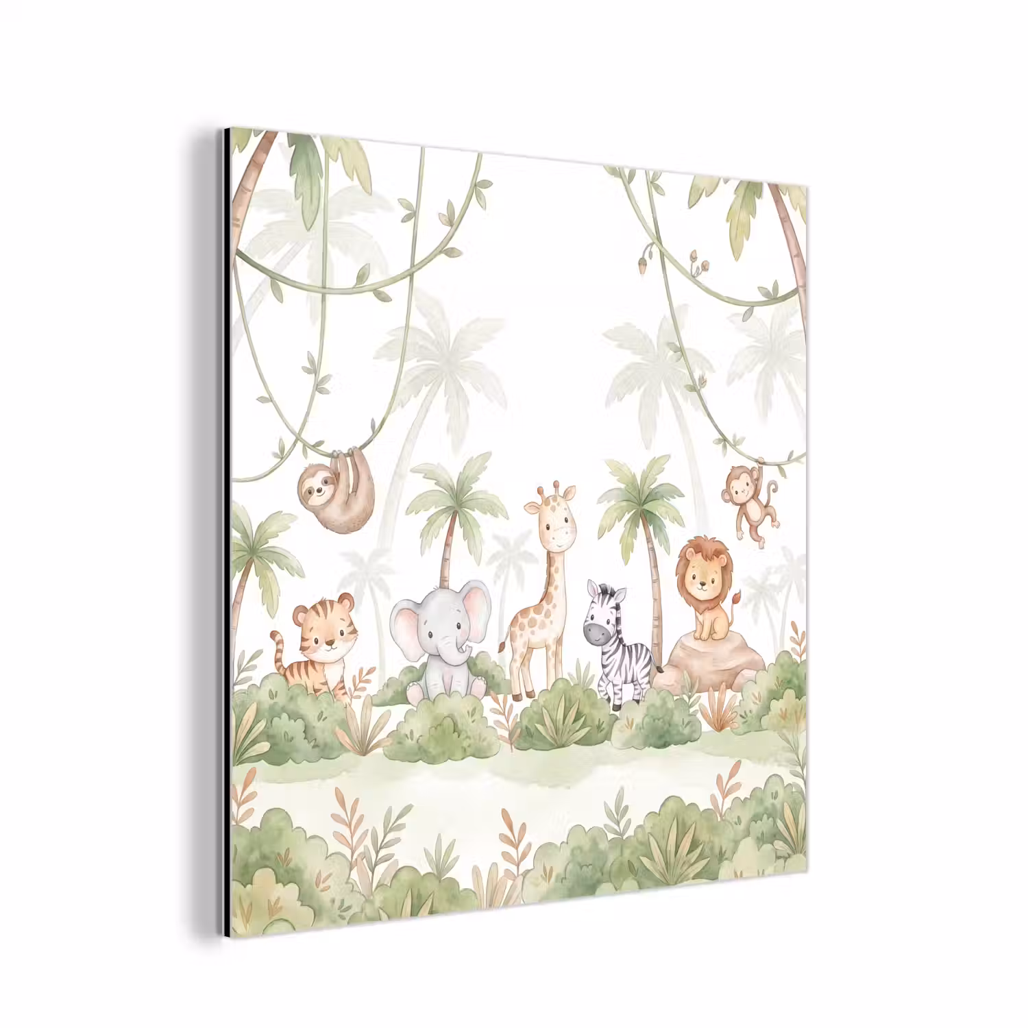 Dieren - Jungle - Pastel aluminium wit klein -3d