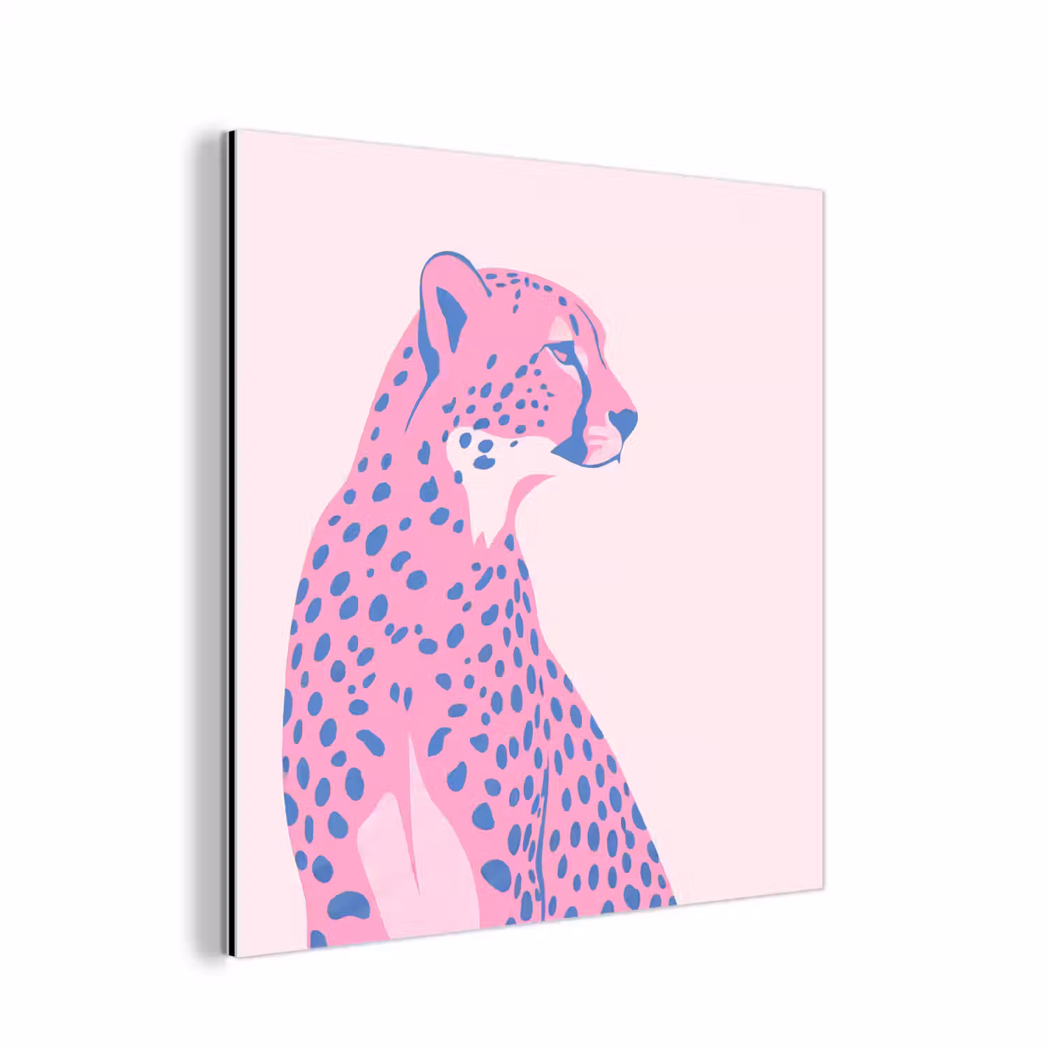 Dieren - Profiel - Abstract - Roze - Blauw aluminium wit klein -3d